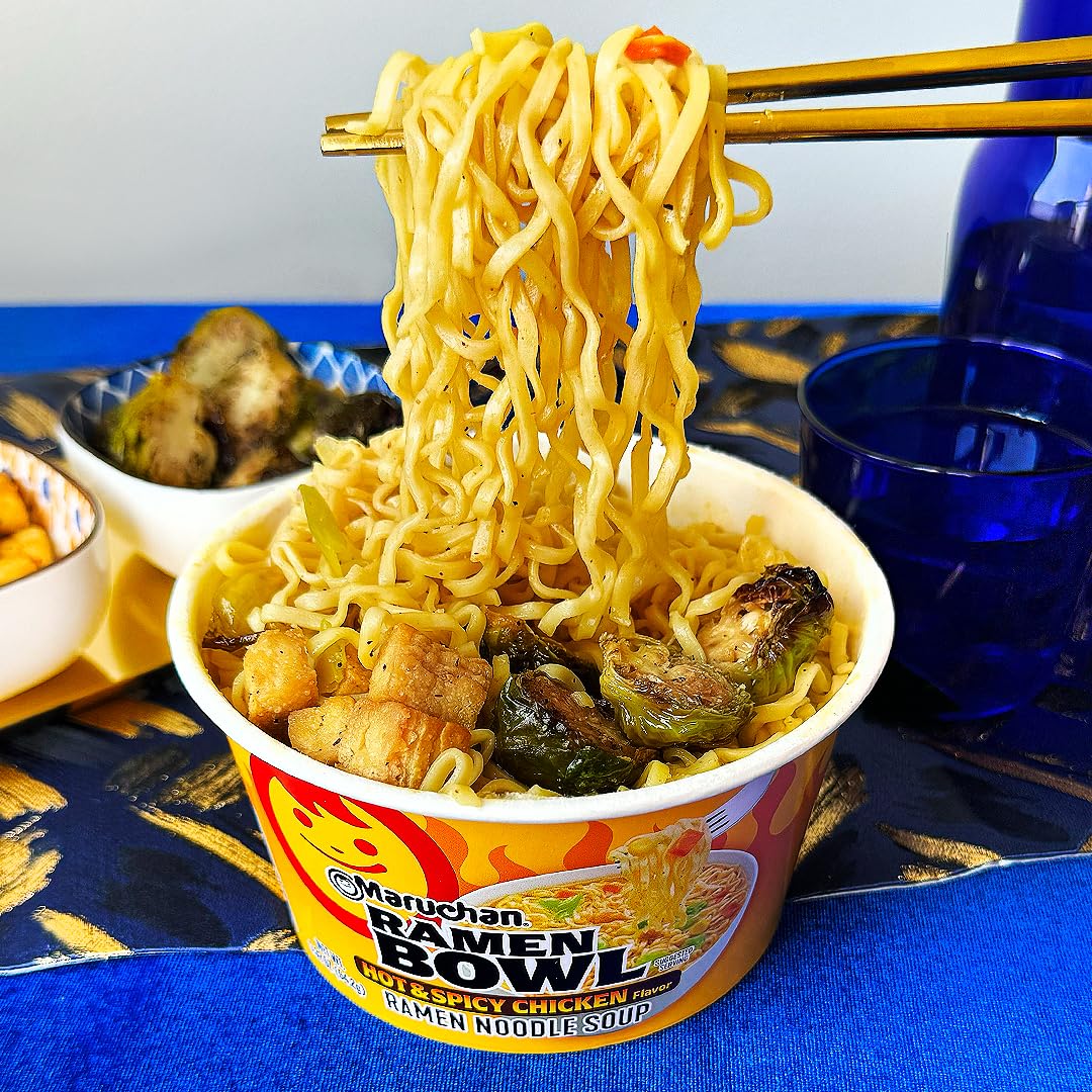 Maruchan Ramen Bowl, Hot & Spicy Chicken Flavor, 3.39 Oz. (6 Pack) Maruchan