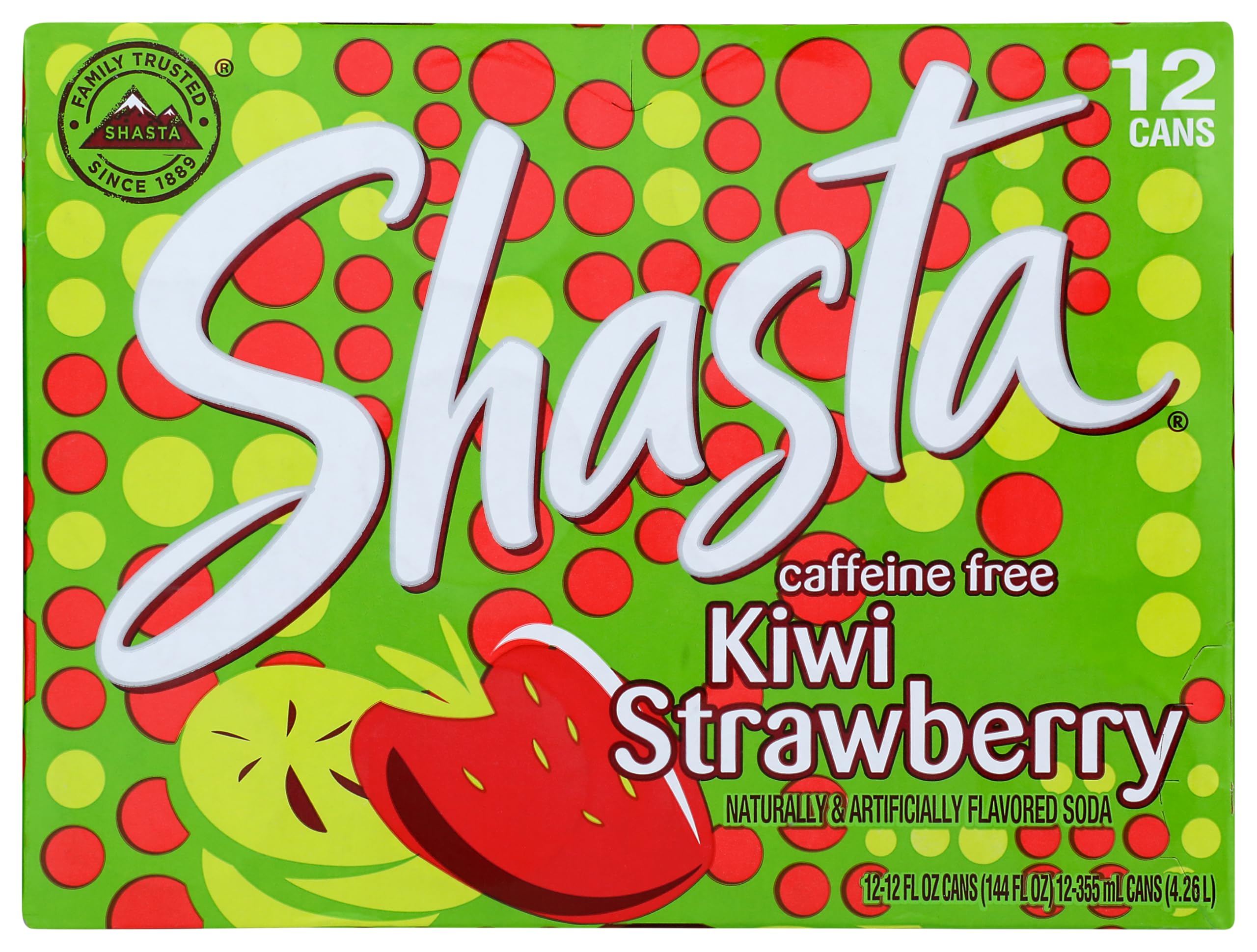 Shasta Kiwi Strawberry Soda, 12 oz (Pack of 12) Shasta