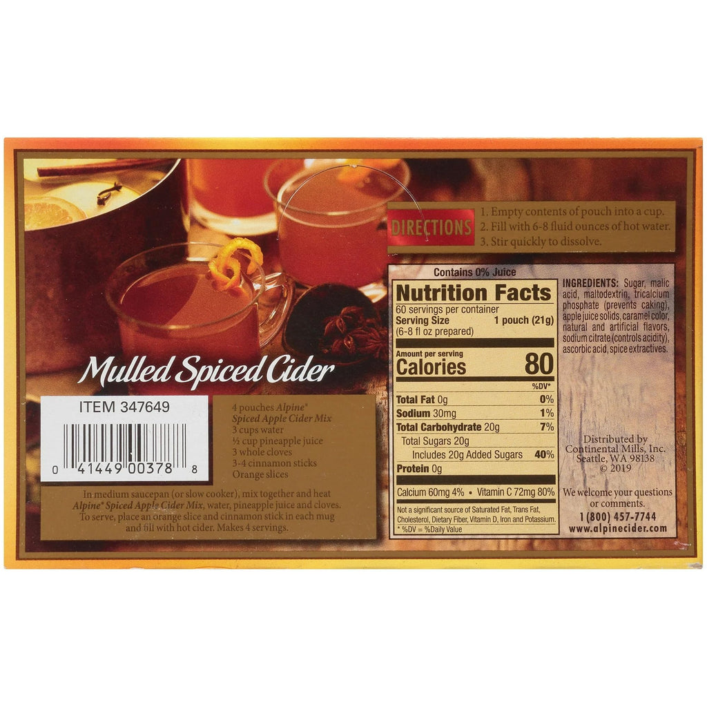 Alpine Original Spiced Apple Cider Mix, 60 ct Alpine