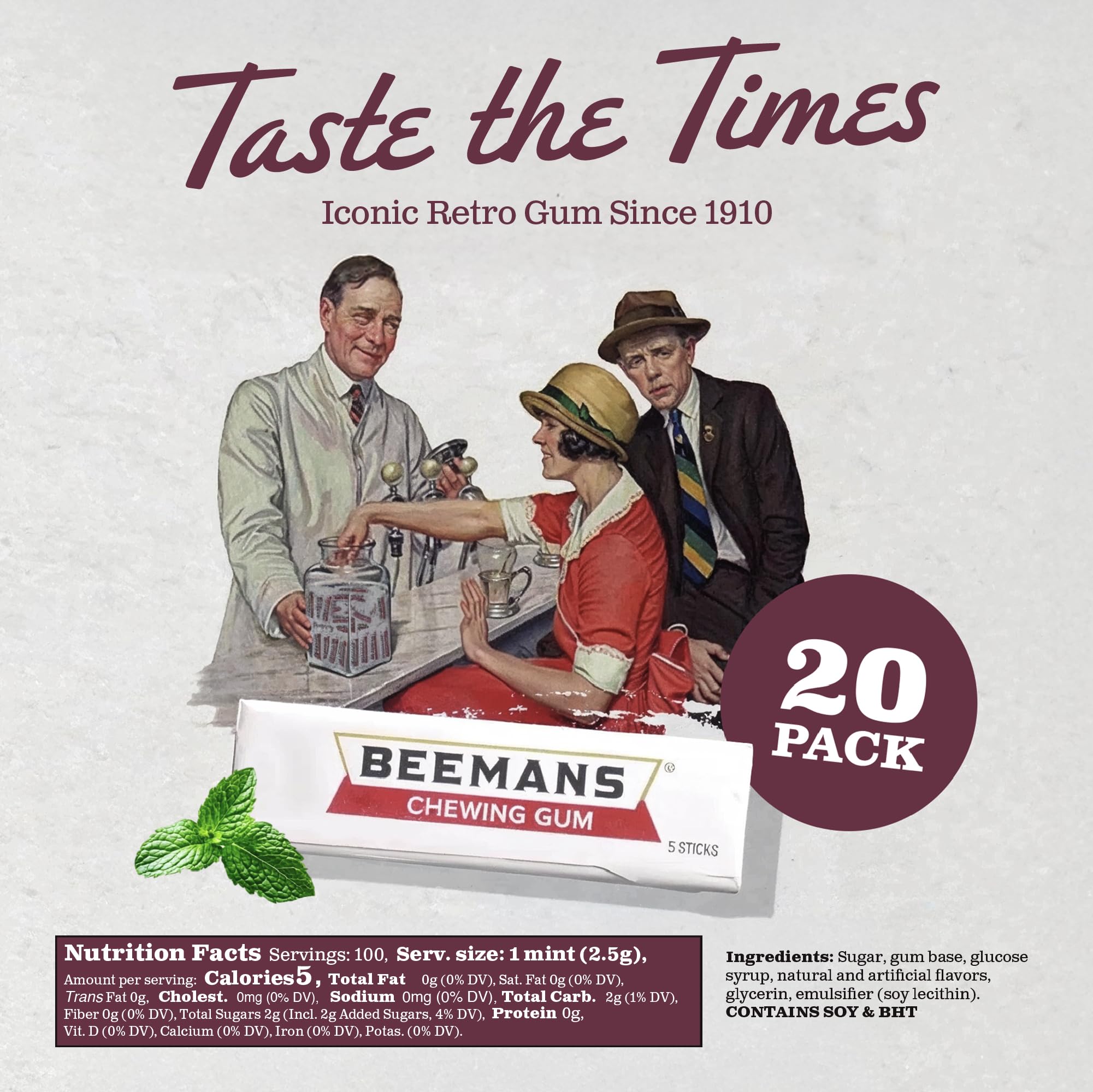 Gerrit's Beemans Chewing Gum, 20 ct Gerrit's