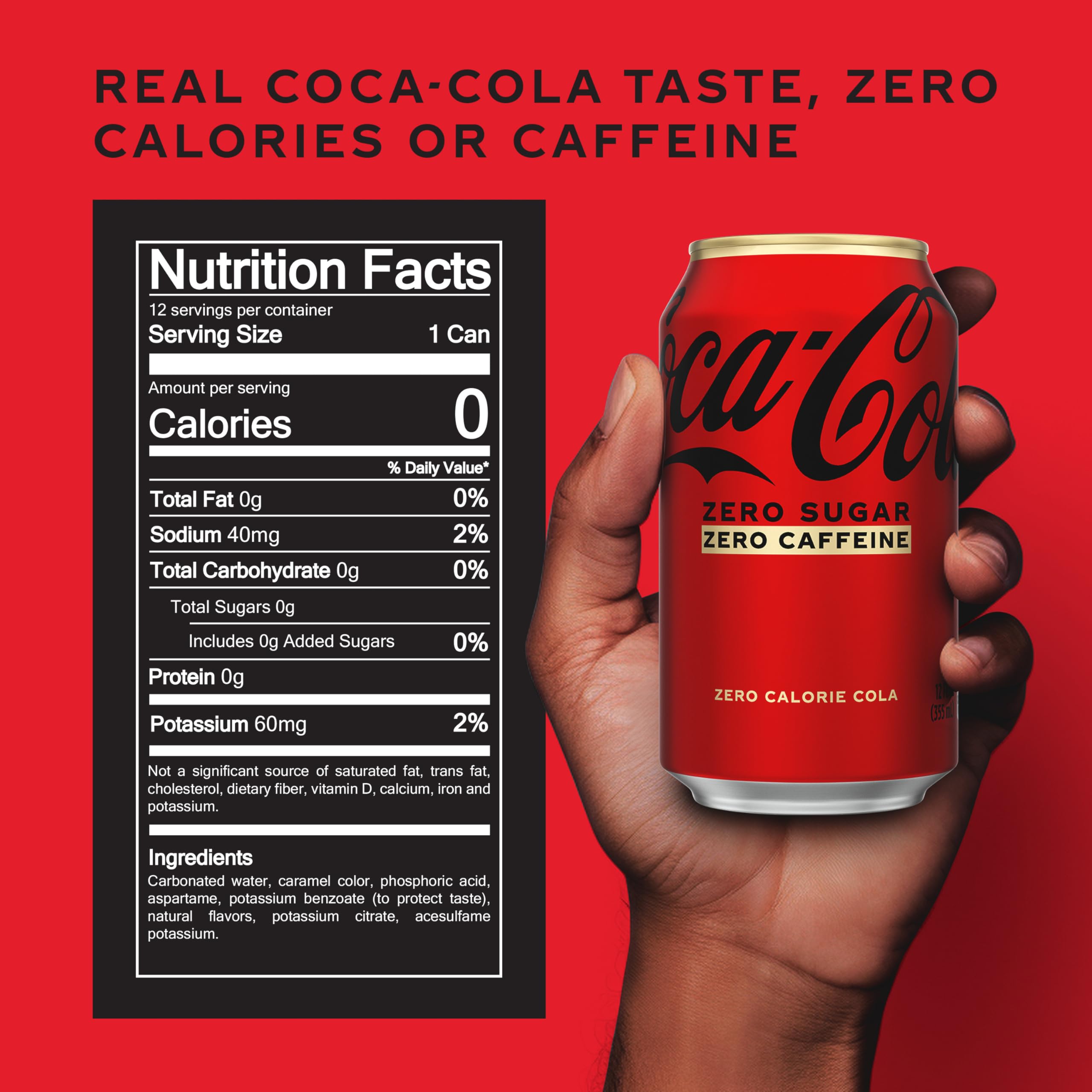 Coca-Cola Zero Caffeine Free, 12 oz (Pack of 12) Coke Zero