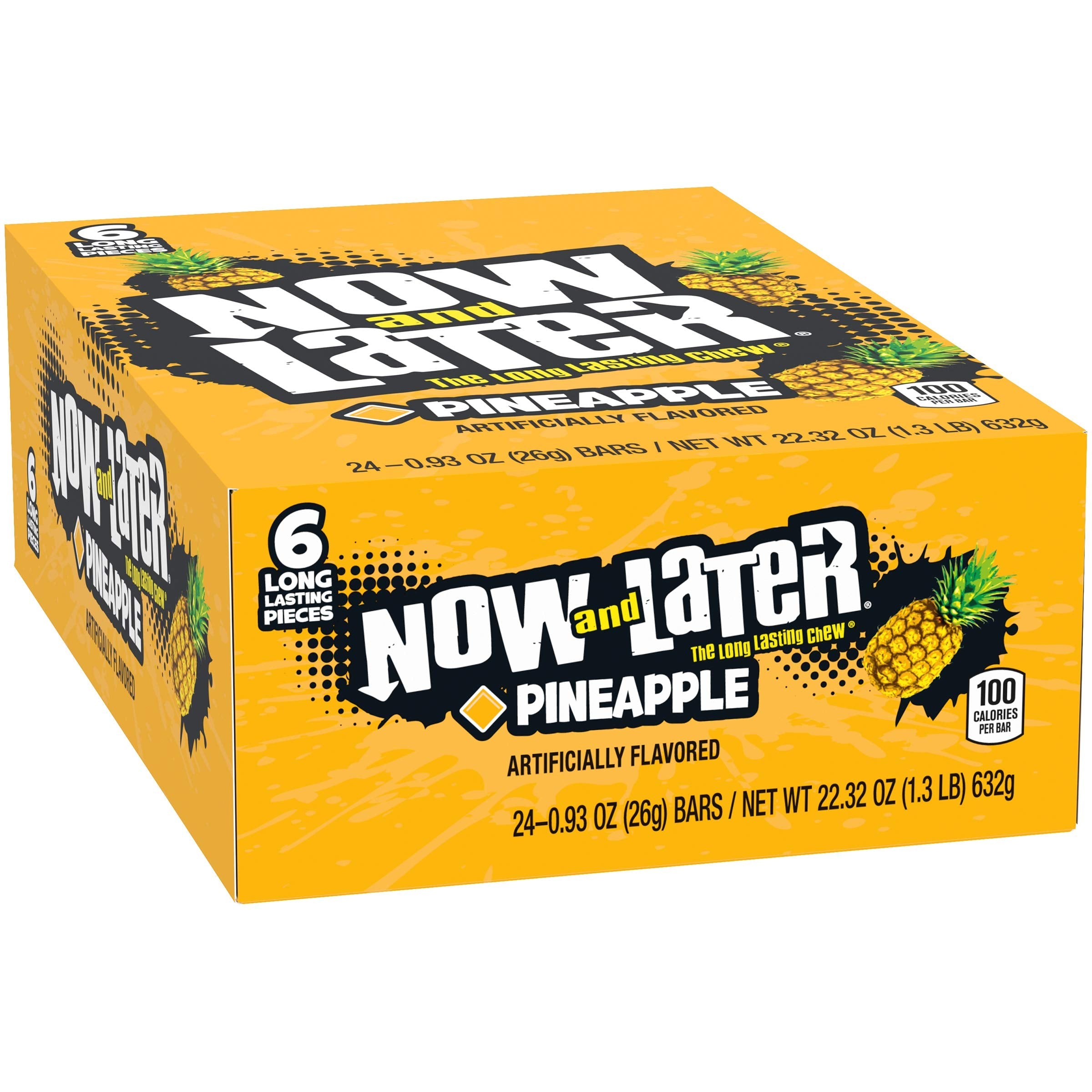 Now & Later Soft Taffy Chews Candy, Apple, 0.93 oz Bar, Pack of 24 Now and Later