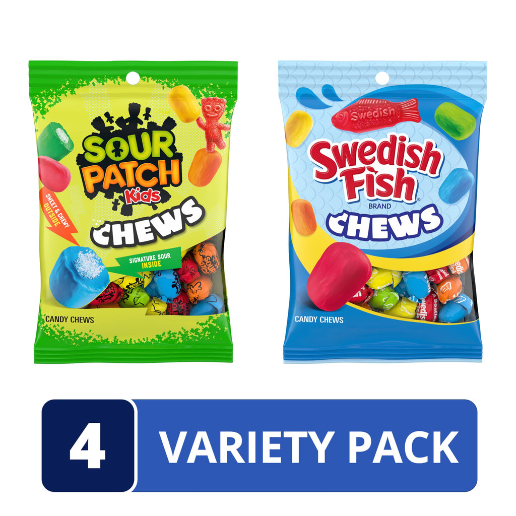 Sour Patch Kids & Swedish Fish Candy Variety Pack, 4 ct Sour Patch Kids