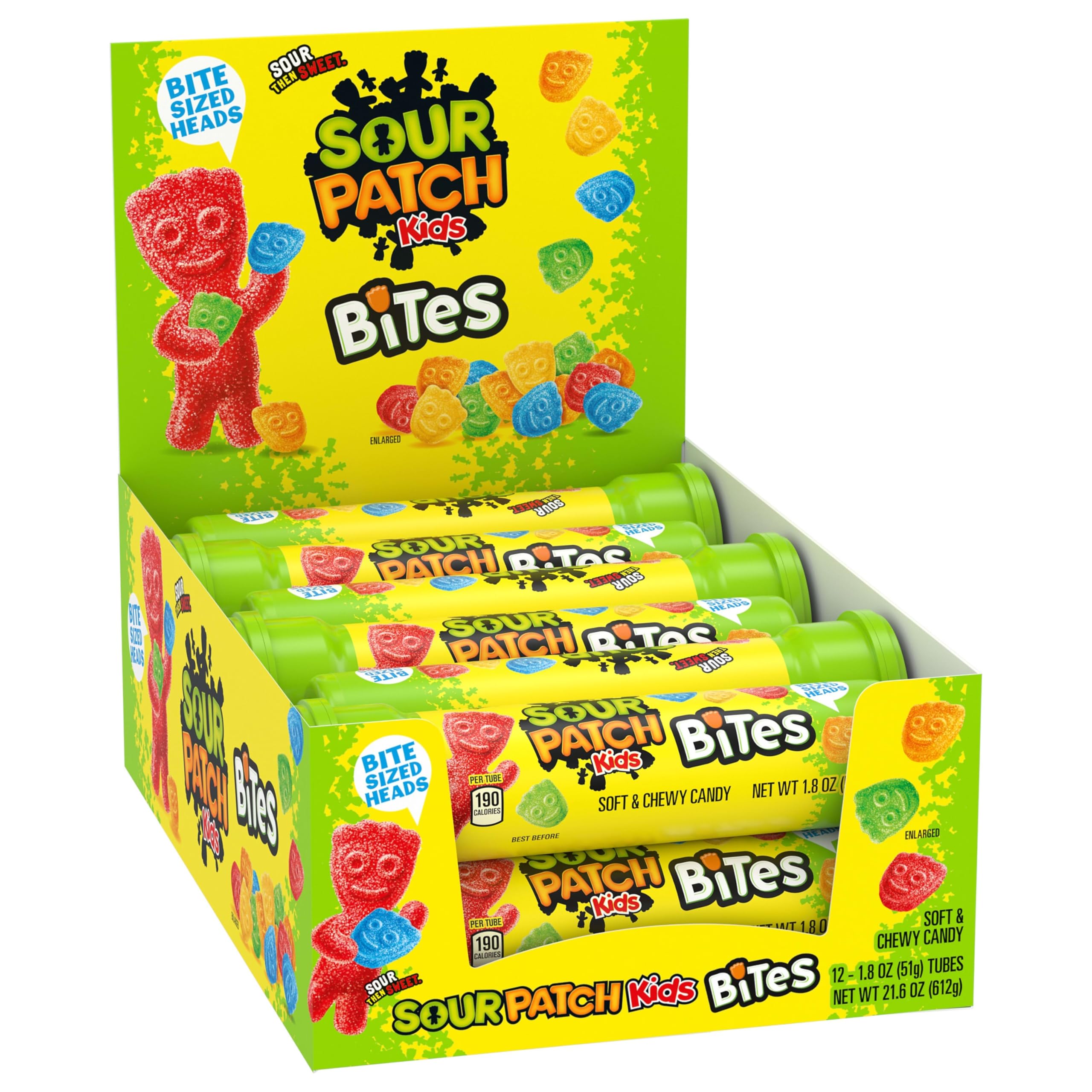 Sour Patch Kids Bites Soft & Chewy Gummy Candy, 1.8 oz (Pack of 12) Sour Patch Kids