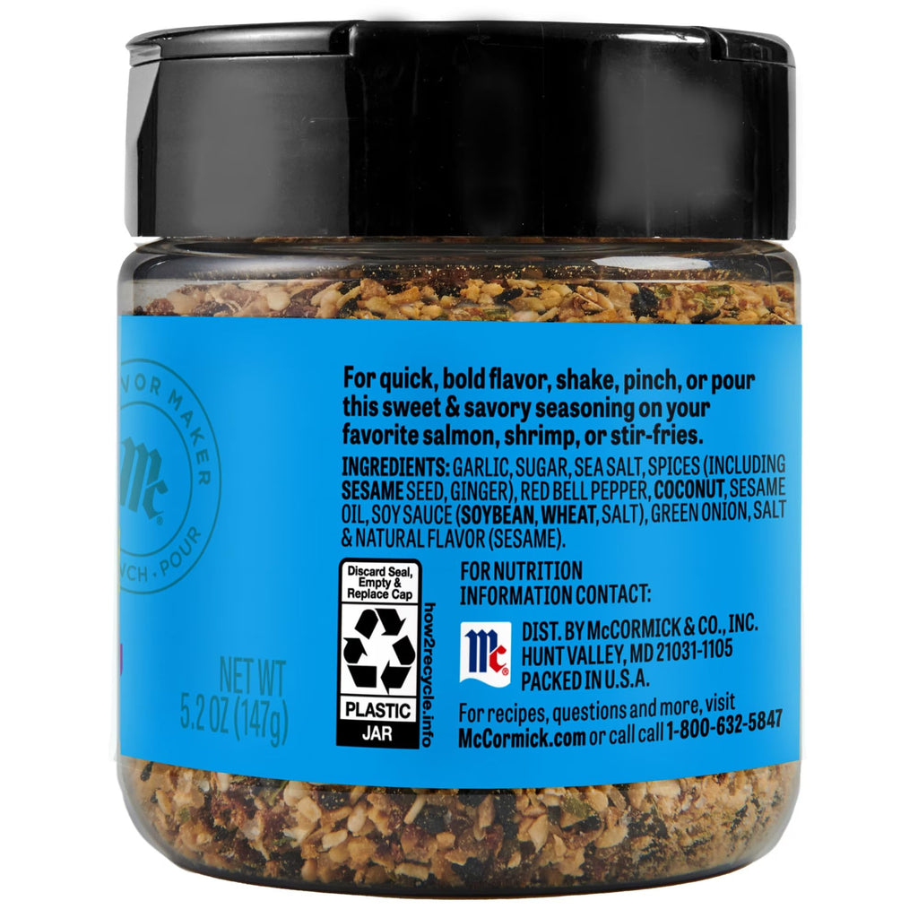 McCormick Flavor Maker Topping Seasoning, Sesame Garlic, Flip-Top Jar