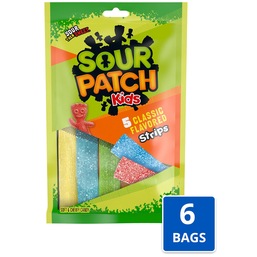 Sour Patch Kids Soft & Chewy Candy Strips, 3.5 oz (Pack of 6) Sour Patch Kids
