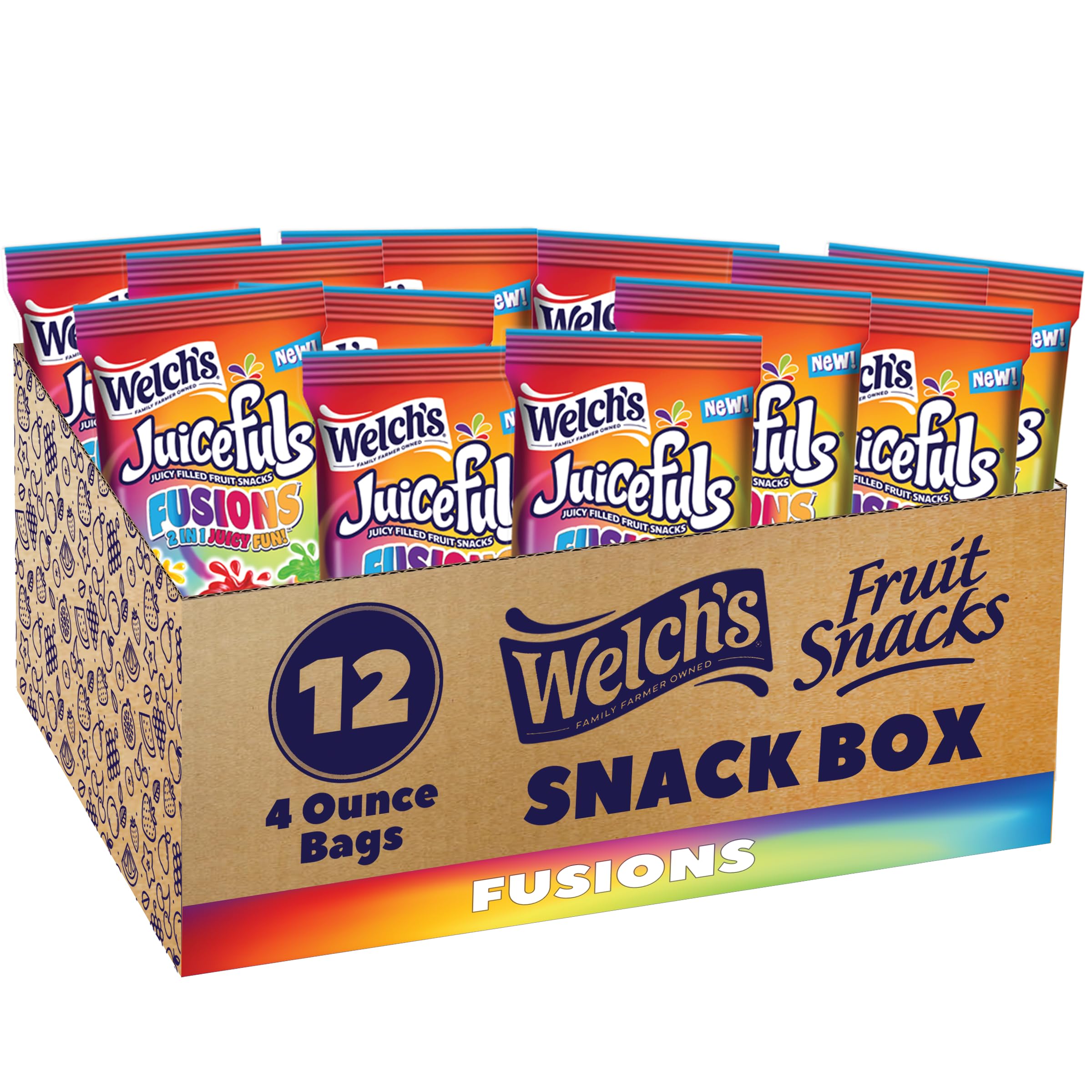 Welch's Juicefuls Fusions Fruit Snacks, Assorted, 0.8 oz (Pack of 50) Welch's