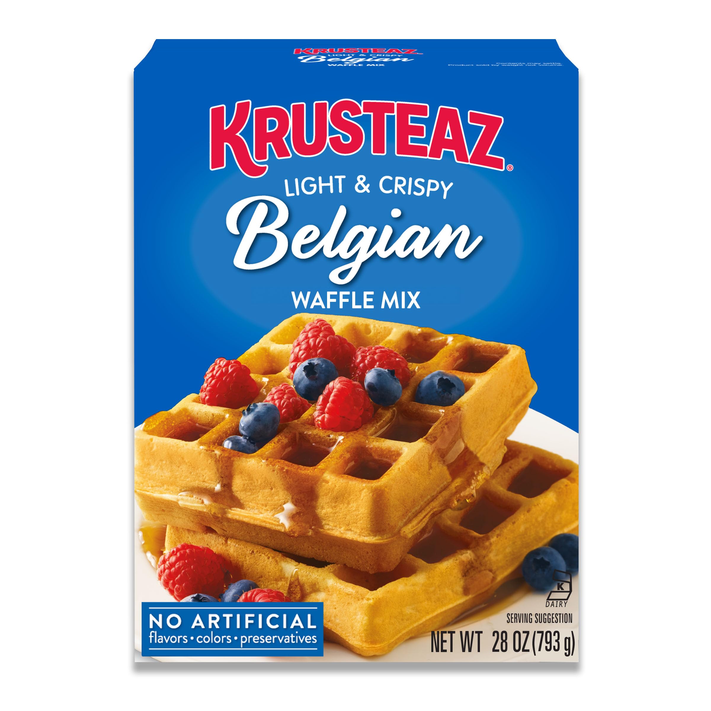 Krusteaz Light and Crispy Belgian Waffle Mix, 28 oz Box Krusteaz