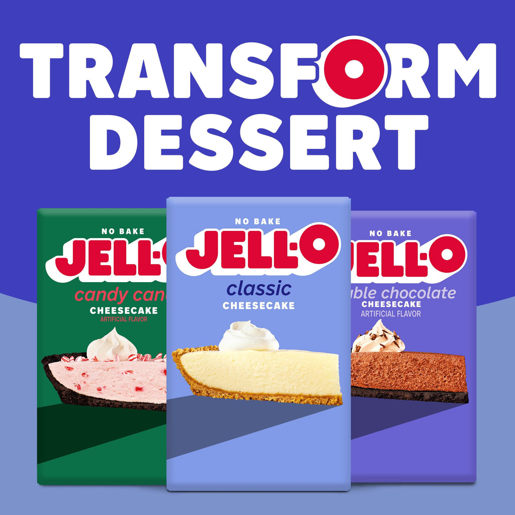 Jell-O No Bake Classic Cheesecake Dessert Kit with Filling Mix & Crust Mix