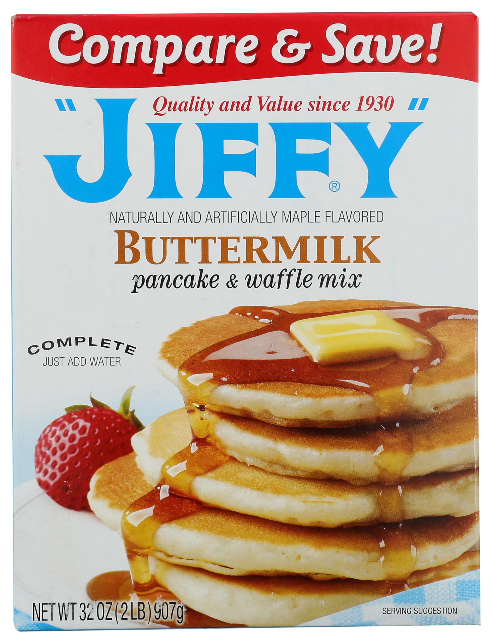 Jiffy Buttermilk Pancake & Waffle Mix, 32 oz Jiffy
