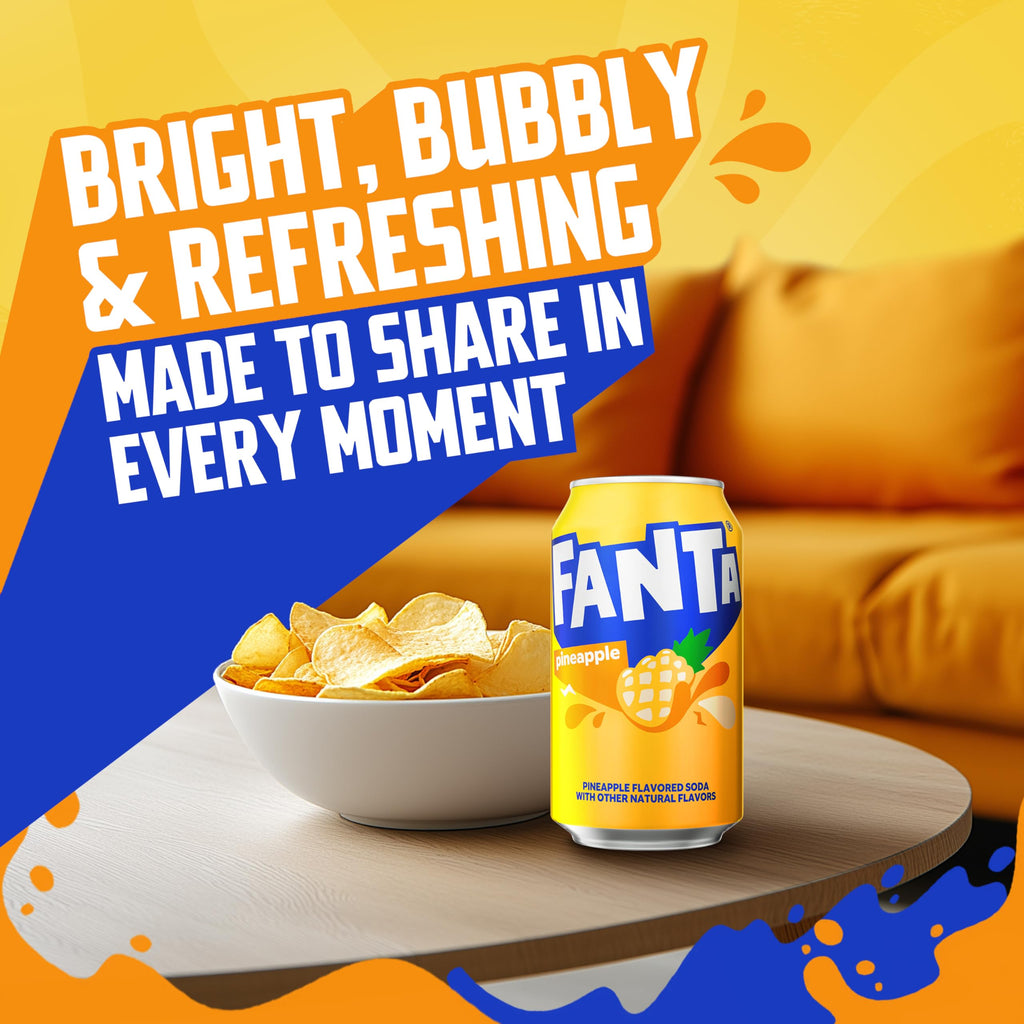Fanta Pineapple, 12 fl oz (Pack of 12) Fanta