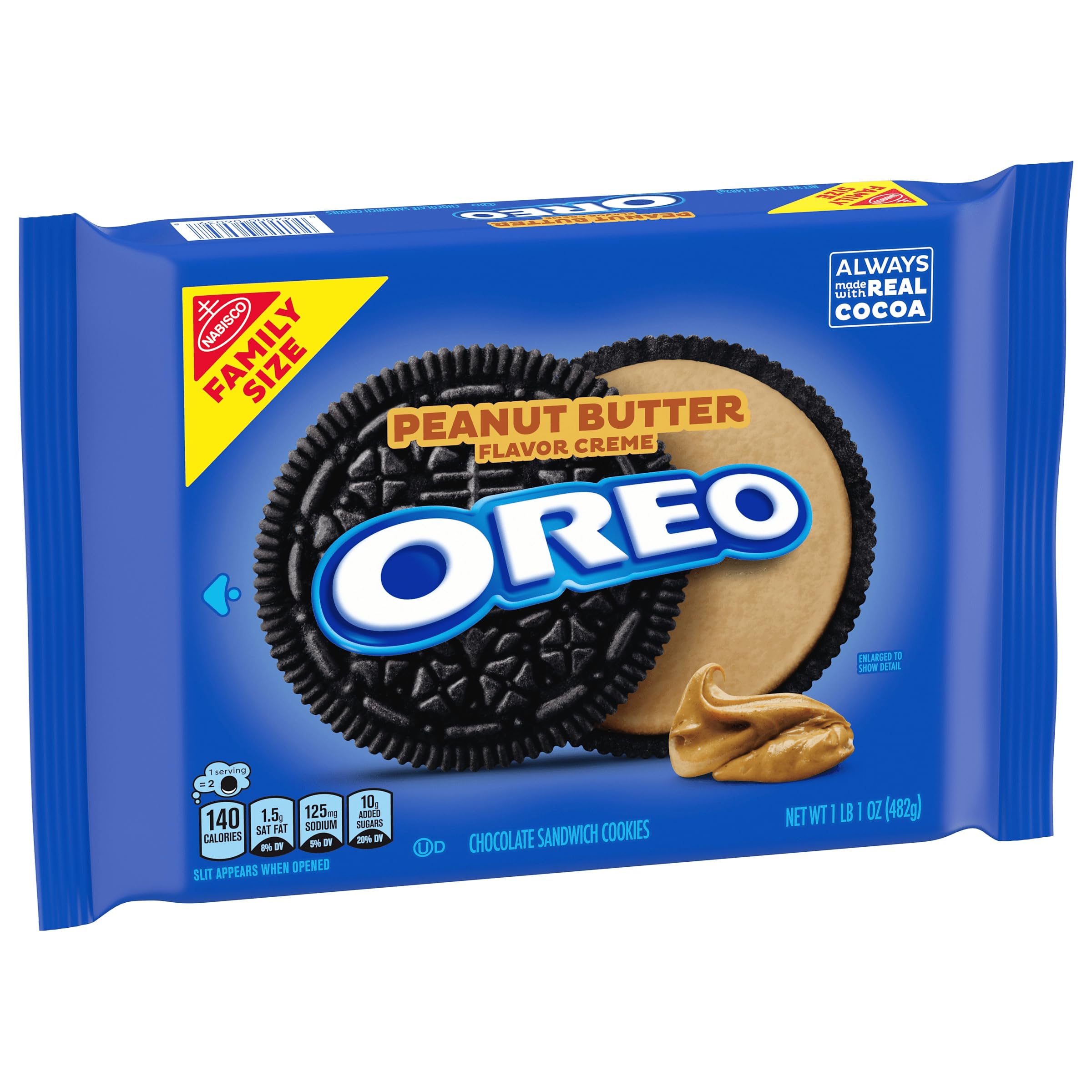 Oreo Peanut Butter Creme Chocolate Sandwich Cookies, 17 oz Oreo