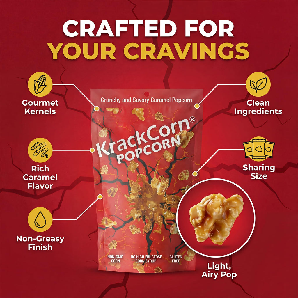 KrackCorn Sweet and Salty Caramel Popcorn, 4 oz (Pack of 6) KrackCorn