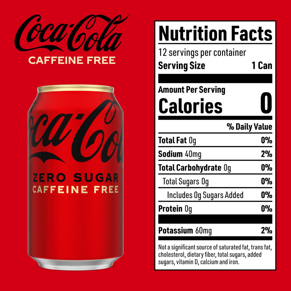 Coca-Cola Zero Caffeine Free, 12 oz (Pack of 12) Coke Zero