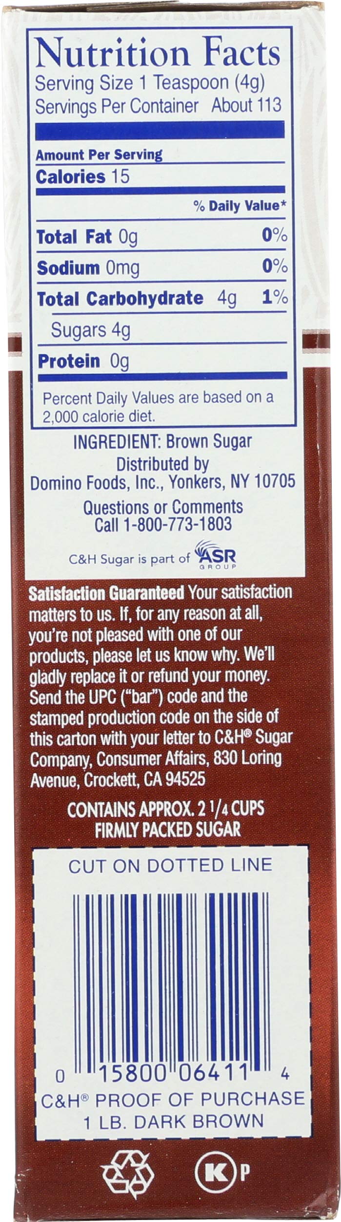C&H C H Pure Cane Granulated Dark Brown Sugar Lb C&H