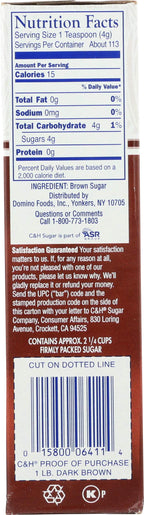 C&H C H Pure Cane Granulated Dark Brown Sugar Lb C&H