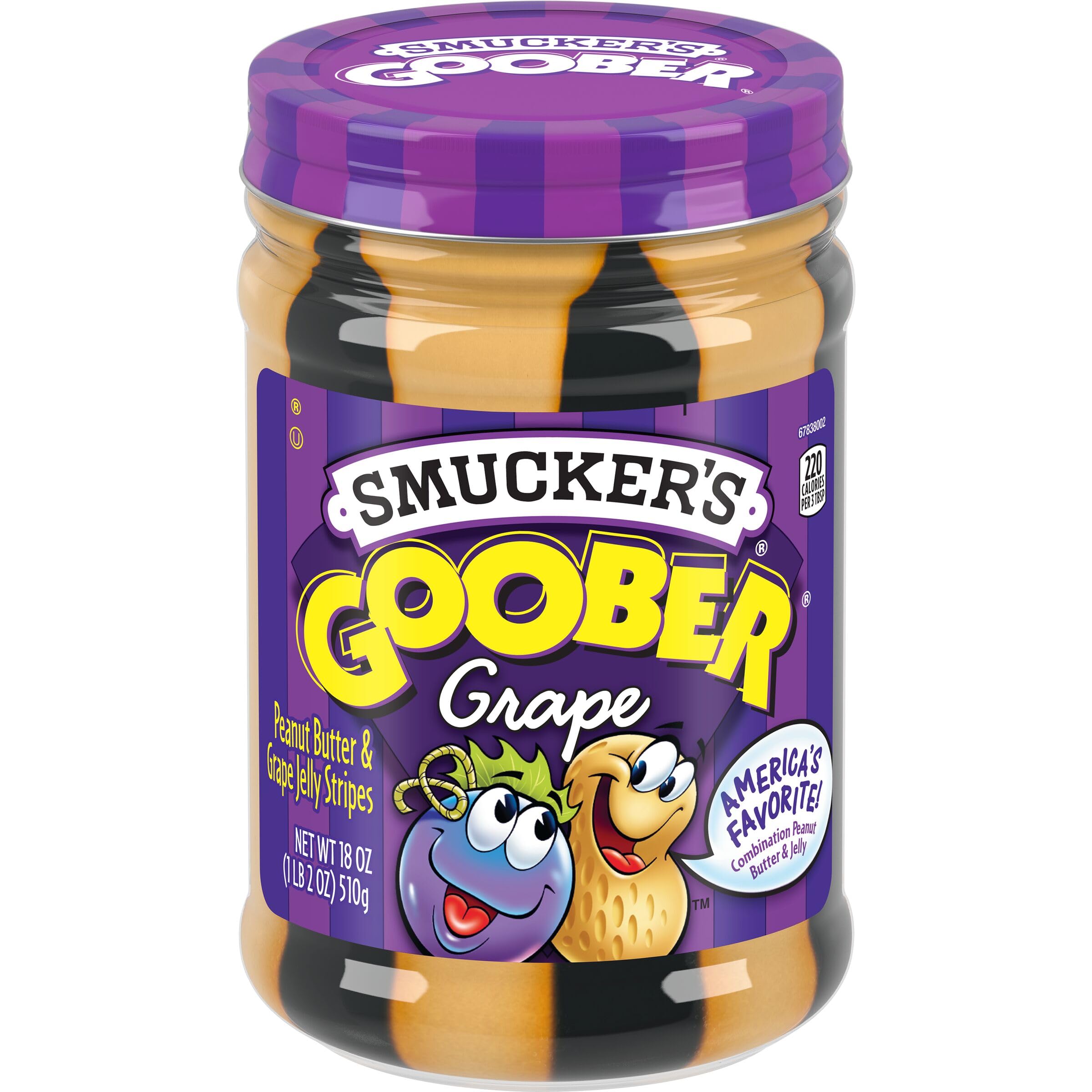 Smucker's Goober Peanut Butter & Grape Jelly Stripes, 18 oz Smucker's
