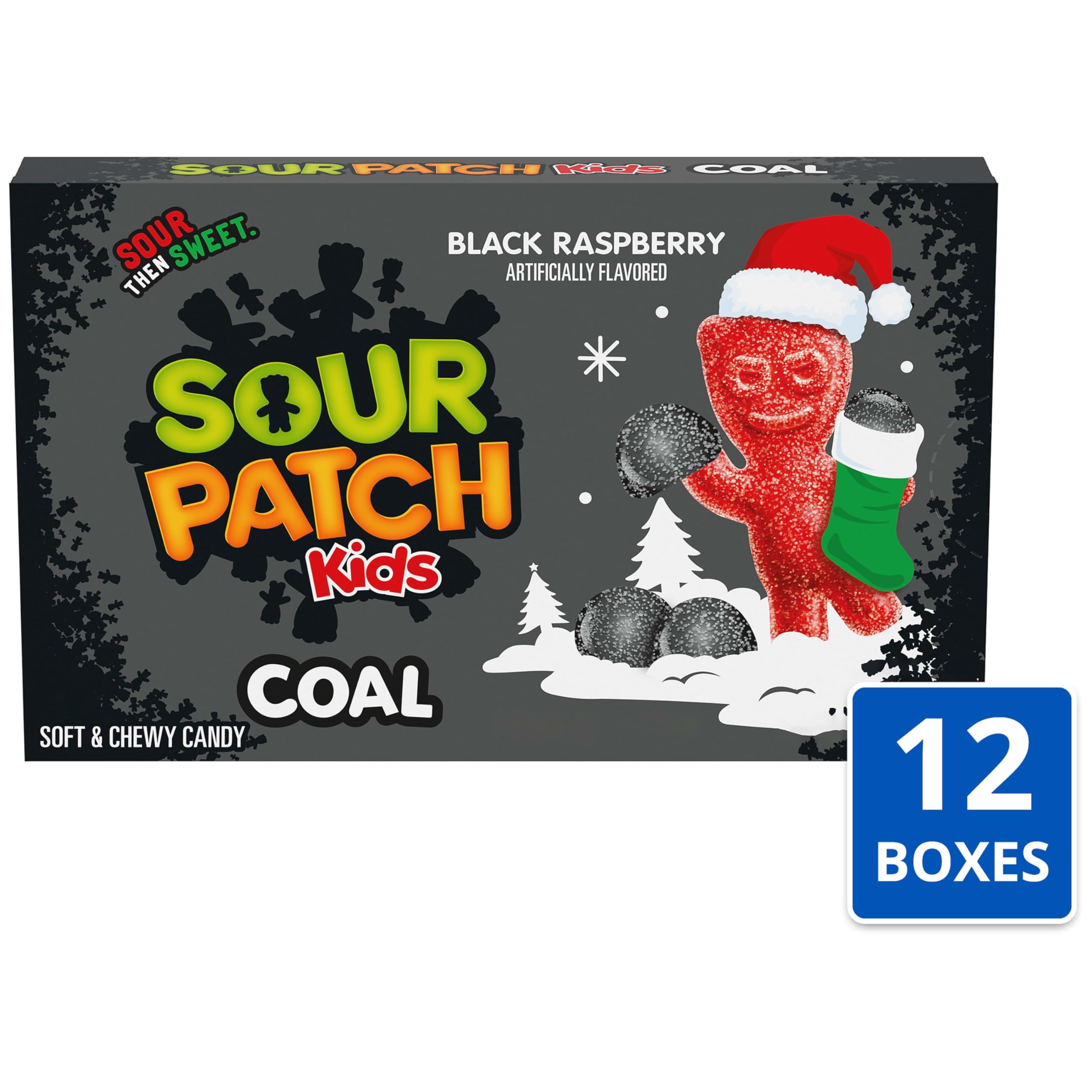 Sour Patch Kids Coal Black Raspberry Soft & Chewy Candy (Pack of 12) Sour Patch Kids