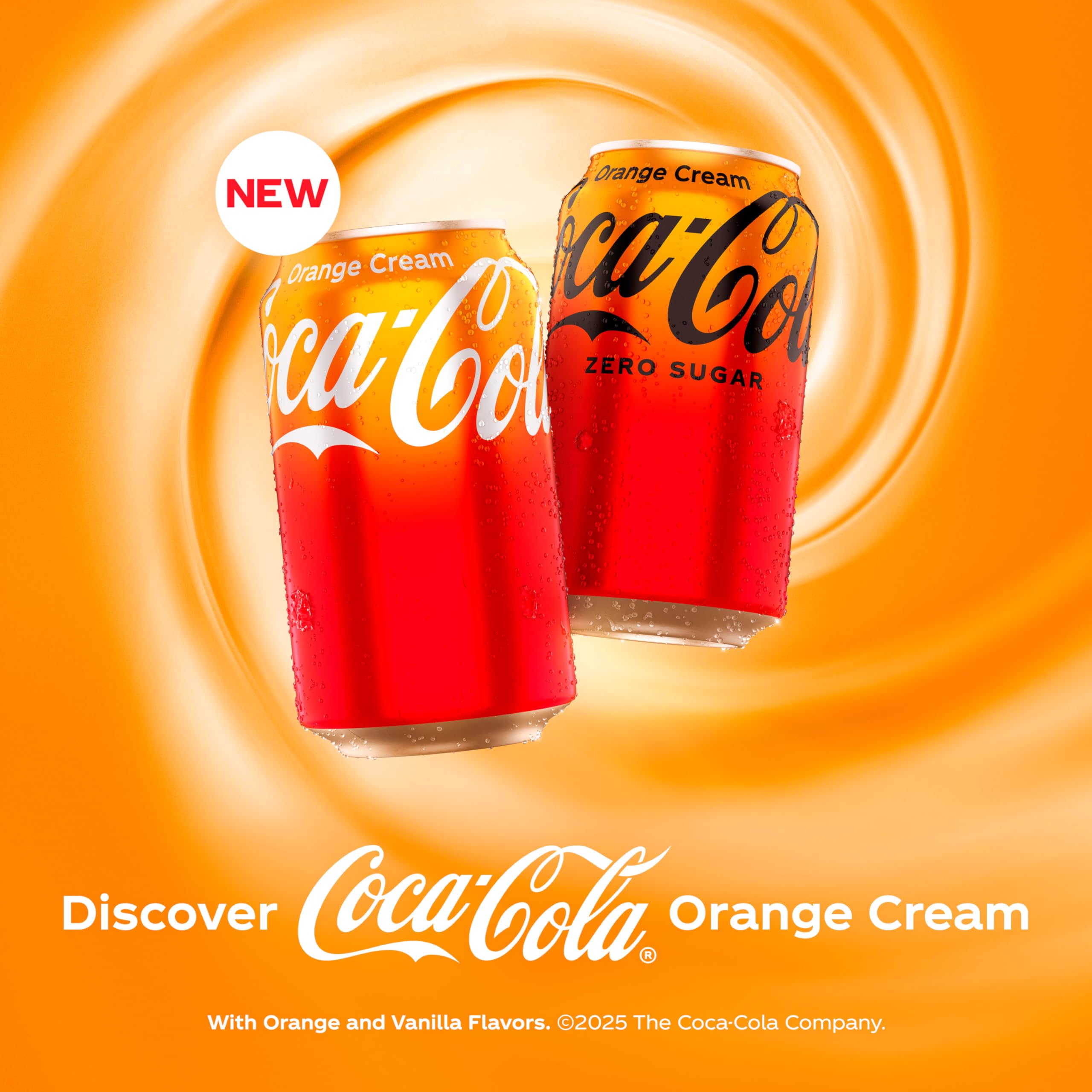 Coca-Cola Zero Sugar Orange Cream Soda, 12 fl oz (Pack of 12) Coca-Cola
