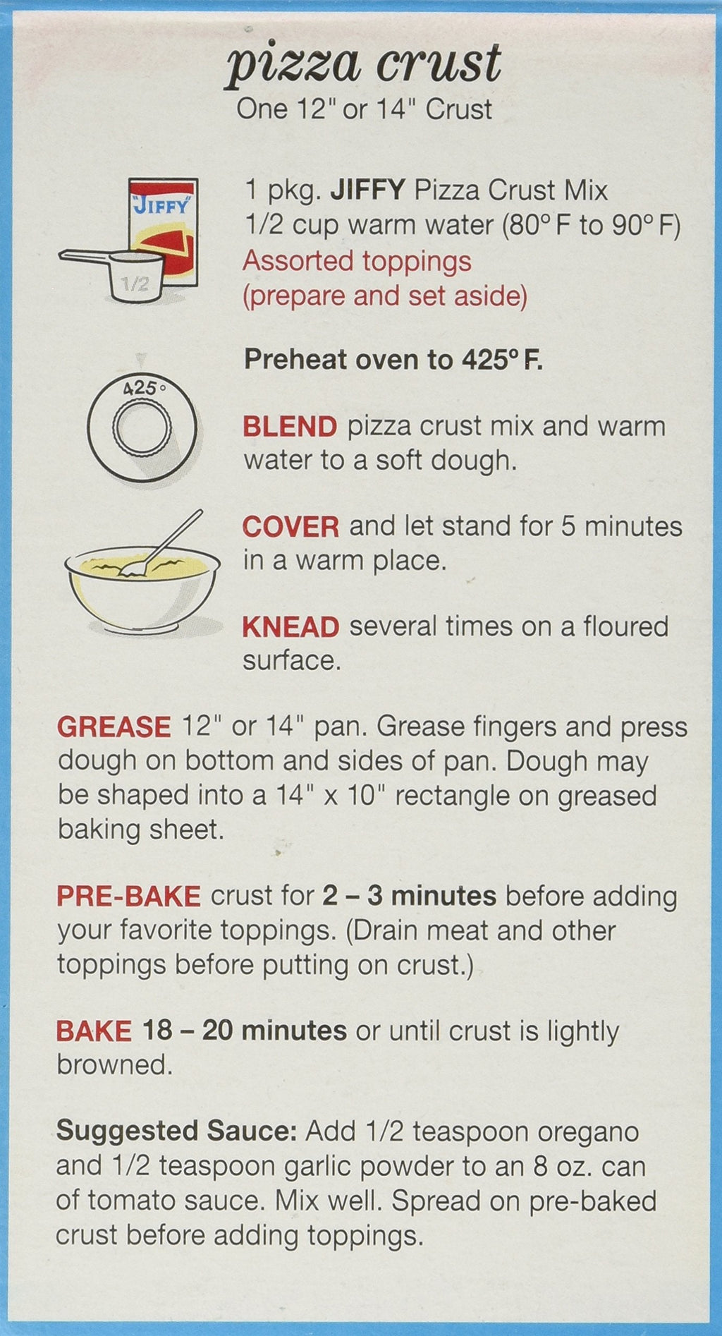 Jiffy Pizza Crust Mix, 6.5 oz (Pack of 6) Jiffy