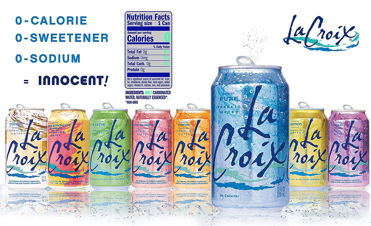 La Croix Sparkling Water Variety Pack, 12 fl oz (Pack of 18) La Croix