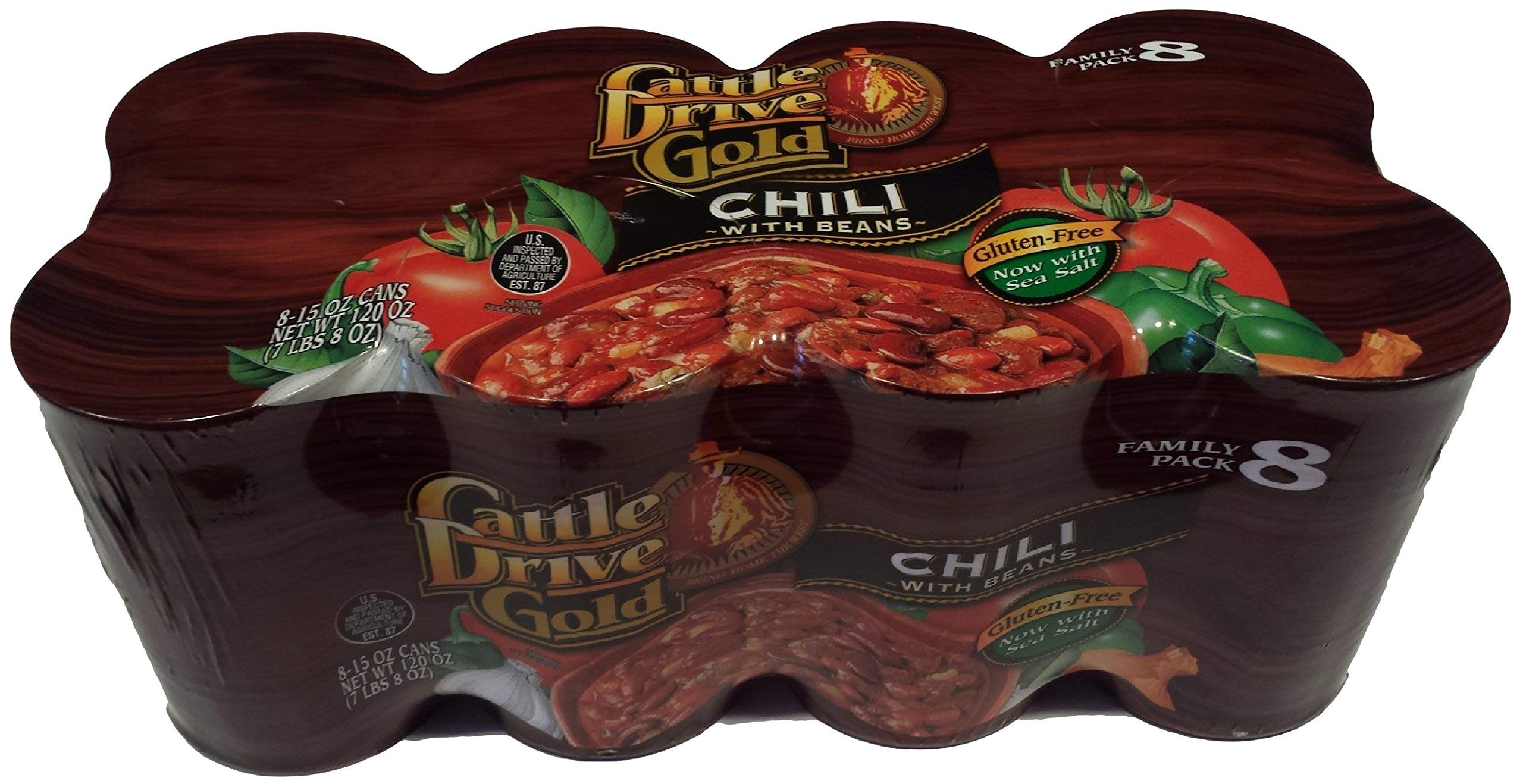 Cattle Drive Gold Beef Chili with Beans, 15 oz (Pack of 8) Cattle Drive