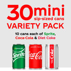 Coca-Cola Mini Can Variety Pack, 7.5 fl oz (Pack of 30) Coca-Cola