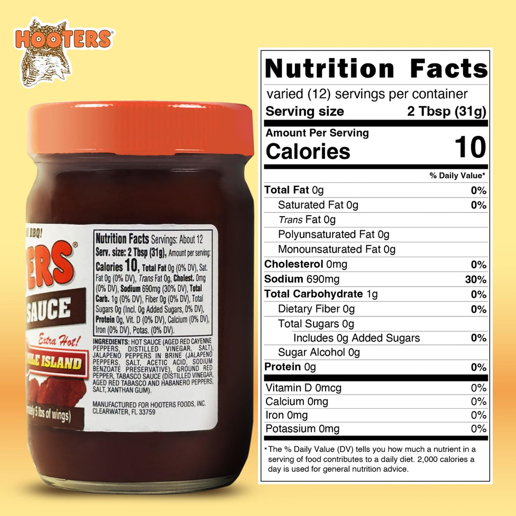 Hooters 3 Mile Island Wing Sauce, 12 fl oz Hooters