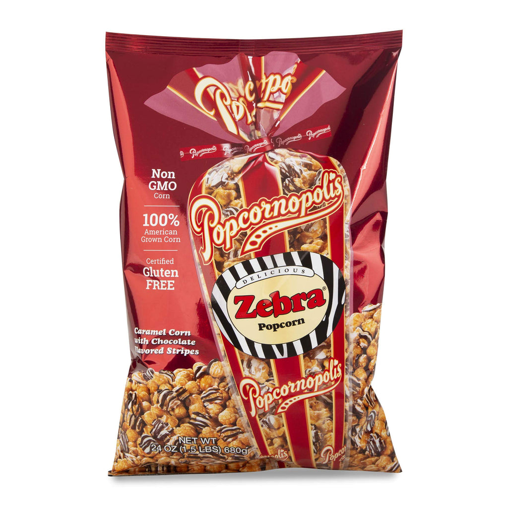 Popcornopolis Zebra Popcorn, 24 oz Popcornopolis