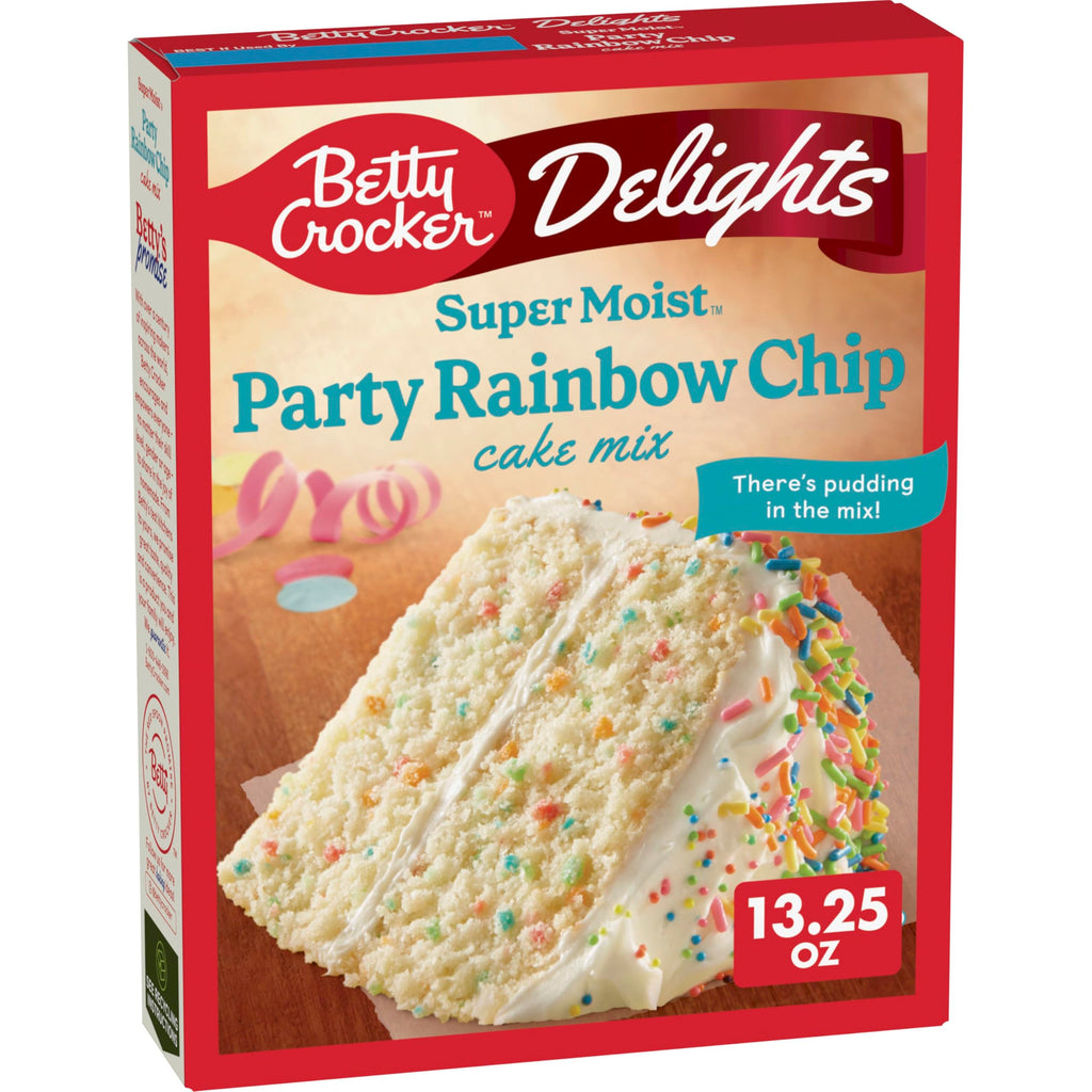 Betty Crocker Super Moist Party Rainbow Chip Cake Mix, 13.25 oz Betty Crocker