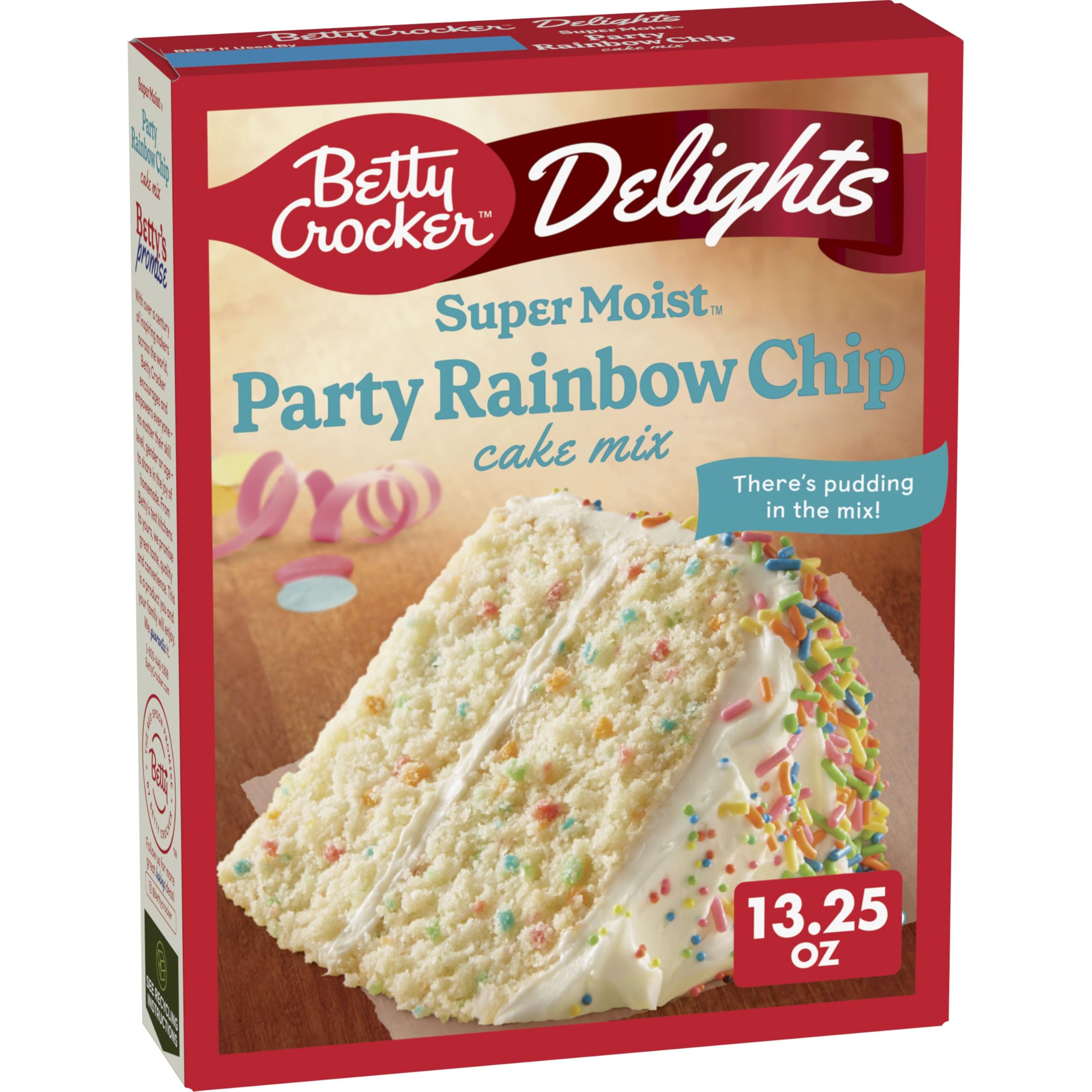 Betty Crocker Super Moist Party Rainbow Chip Cake Mix, 13.25 oz Betty Crocker