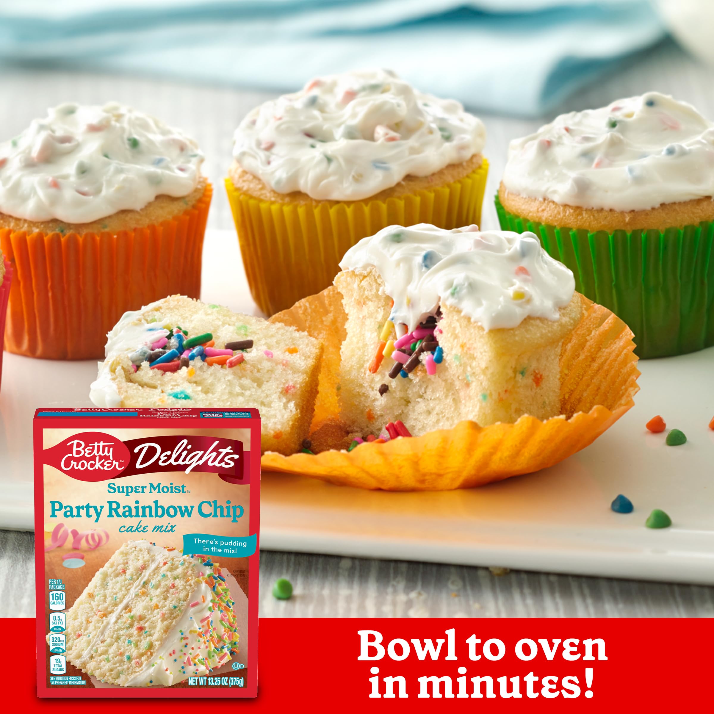 Betty Crocker Super Moist Party Rainbow Chip Cake Mix, 13.25 oz Betty Crocker
