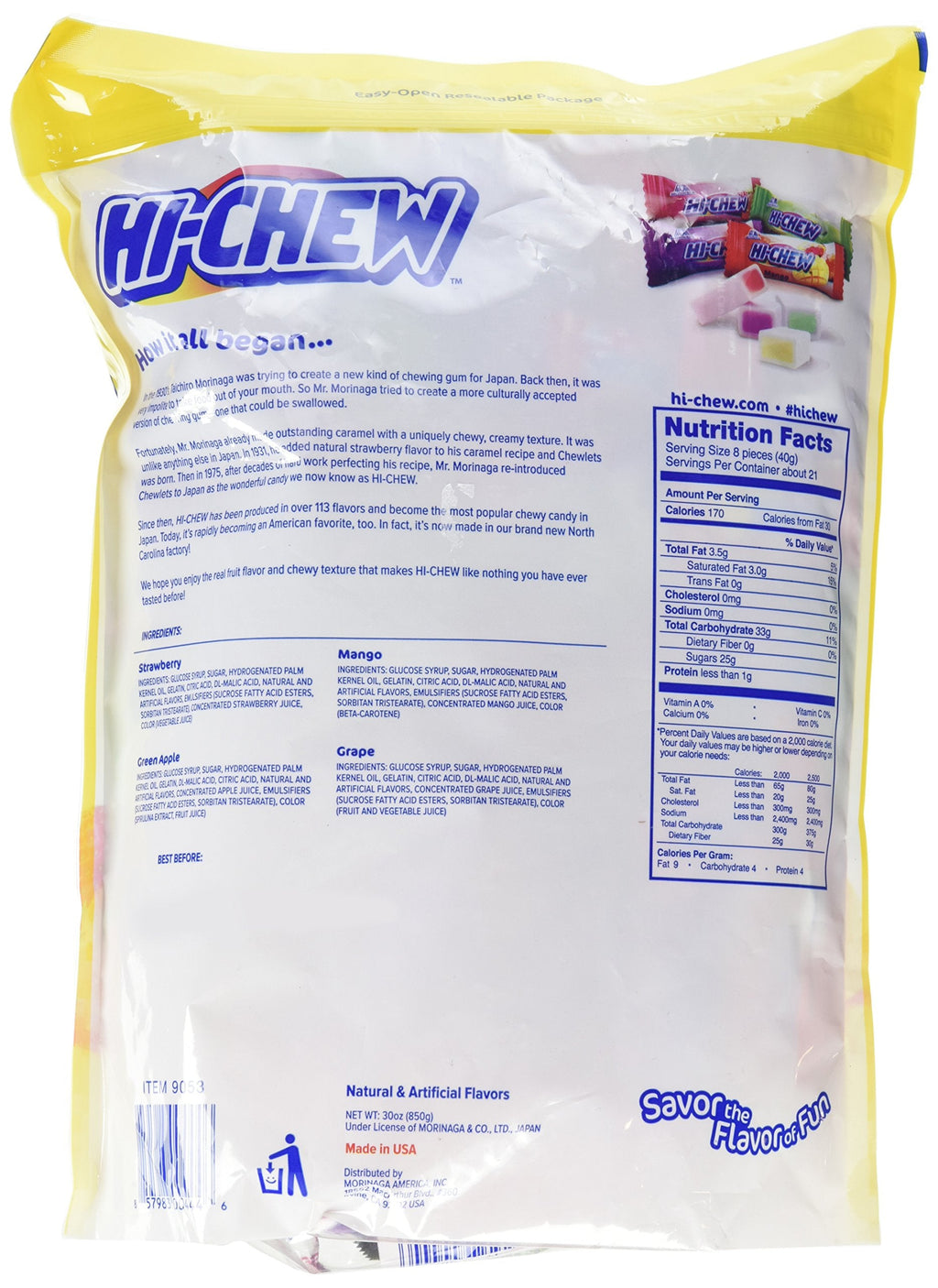 Hi-Chew Fruit Chews Variety Pack, Extra Large Bag, 165+ ct Hi-Chew