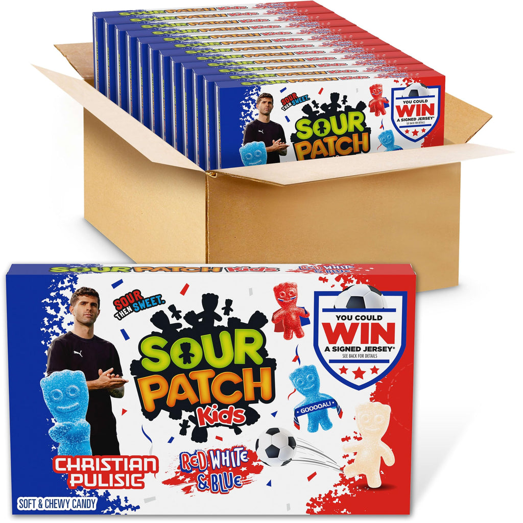Sour Patch Kids Red, White & Blue Soft & Chewy Gummy Candy, 12 Boxes