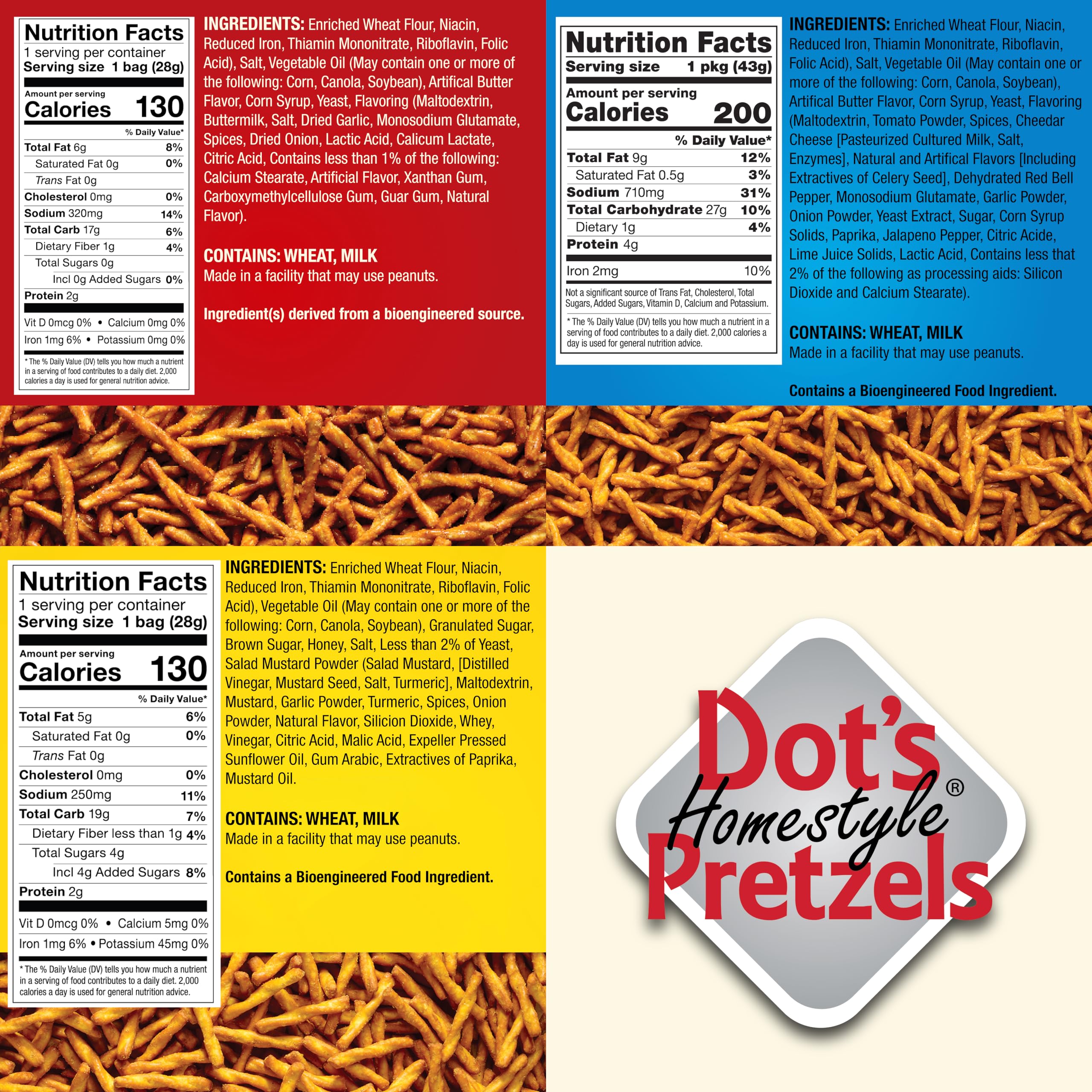 Dot's Pretzels Variety Pack, 1 oz Bags (Pack of 20) Dot's Pretzels