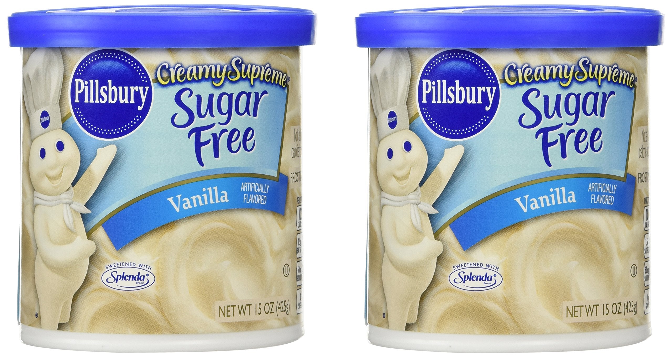 Pillsbury Creamy Supreme Sugar Free Vanilla Frosting, 15 oz (Pack of 2) Pillsbury