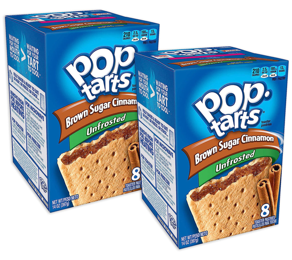 Pop-Tarts Unfrosted Brown Sugar Cinnamon Toaster Pastries, 8 ct (Pack of 2) Pop-Tarts