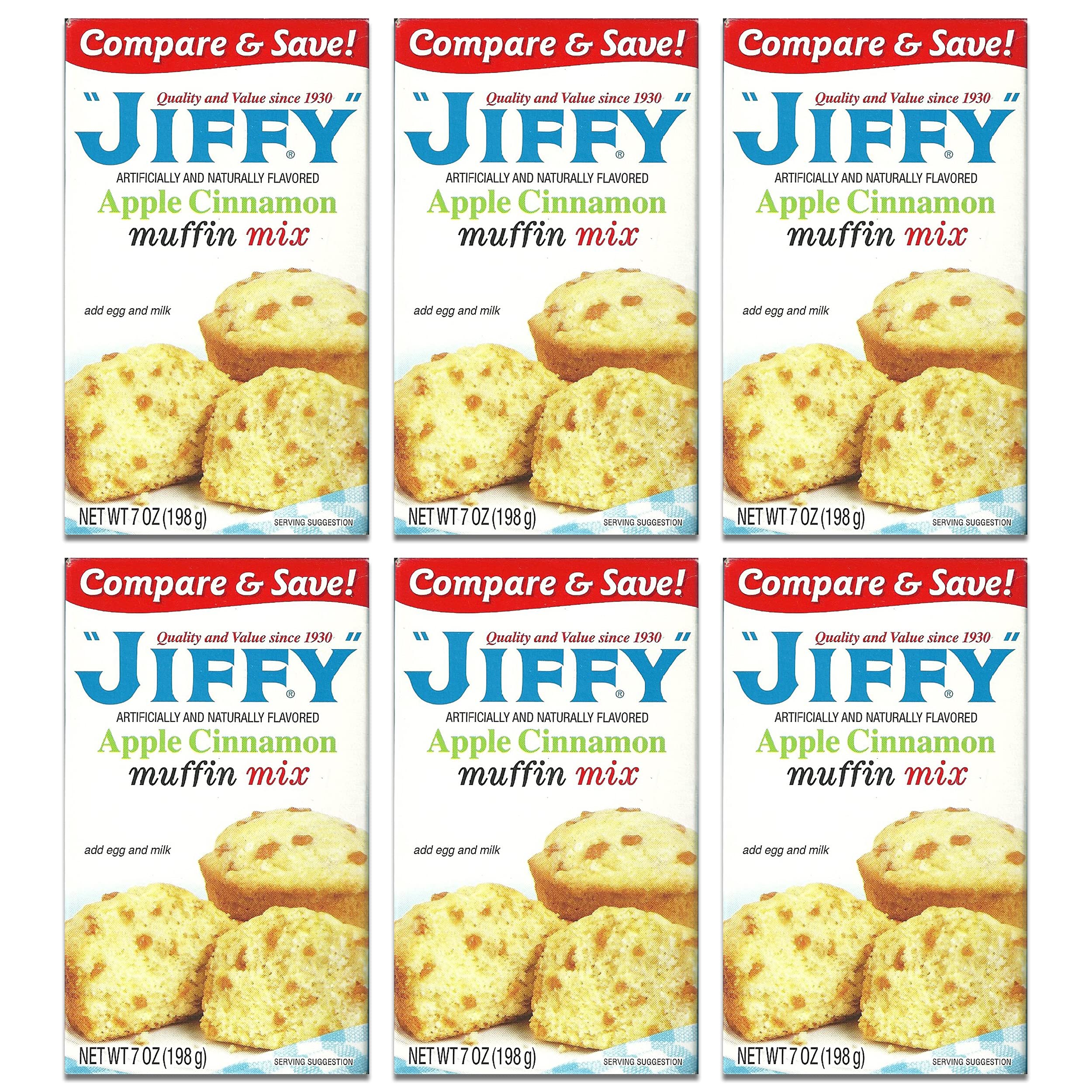 Jiffy Apple Cinnamon Muffin Mix, 7 oz (Pack of 6) Jiffy