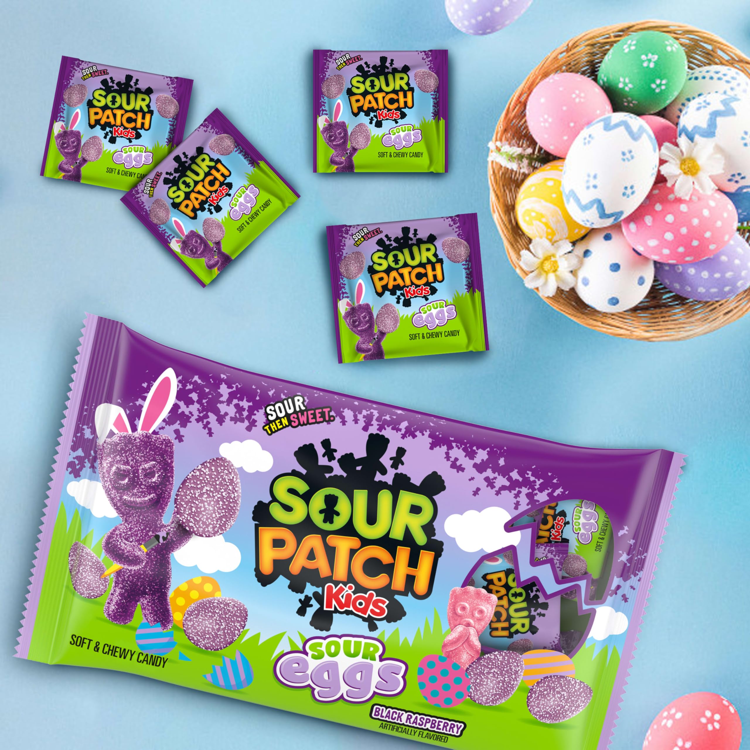 Sour Patch Kids Sour Eggs Candy, 18 Snack Packs Sour Patch Kids