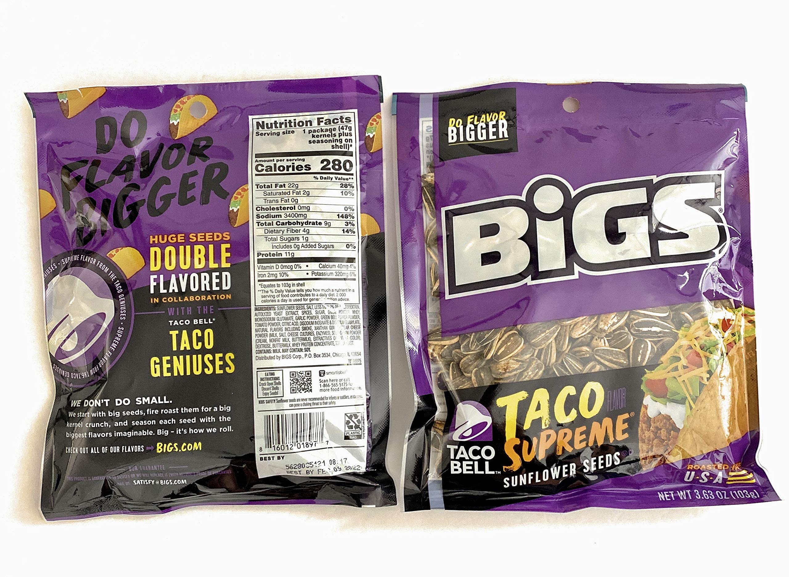 Taco Supreme Sunflower Seeds, 3.63 oz (Pack of 2) Amembiana