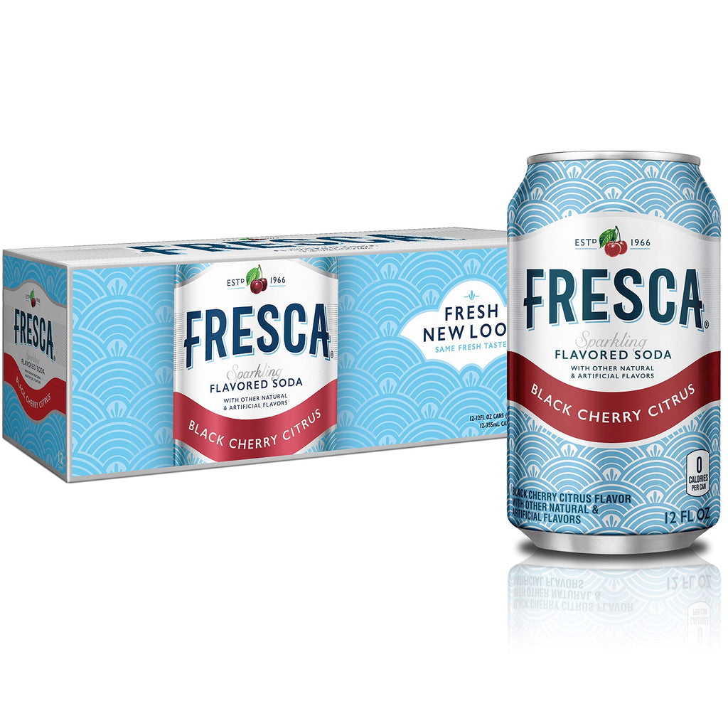 Fresca Black Cherry Soda, Zero Sugar, 12 fl oz (Pack of 12) Fresca