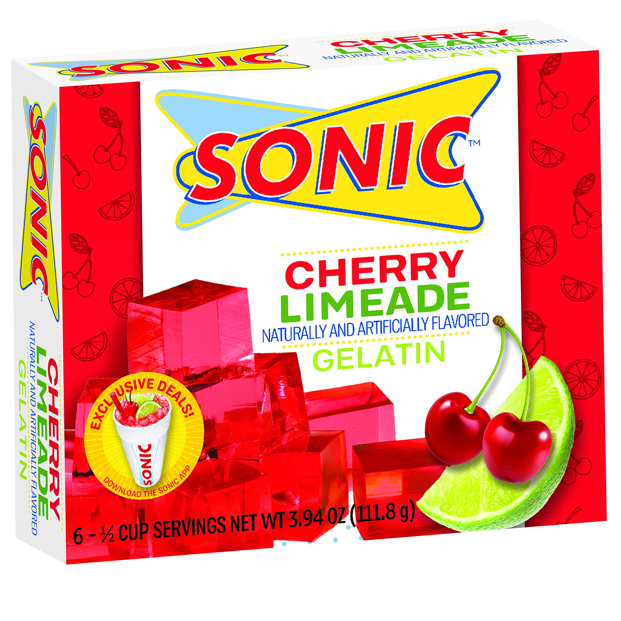 Sonic Gelatin Variety Pack, 4 Flavors, 3.94 oz (Pack of 4) Sonic