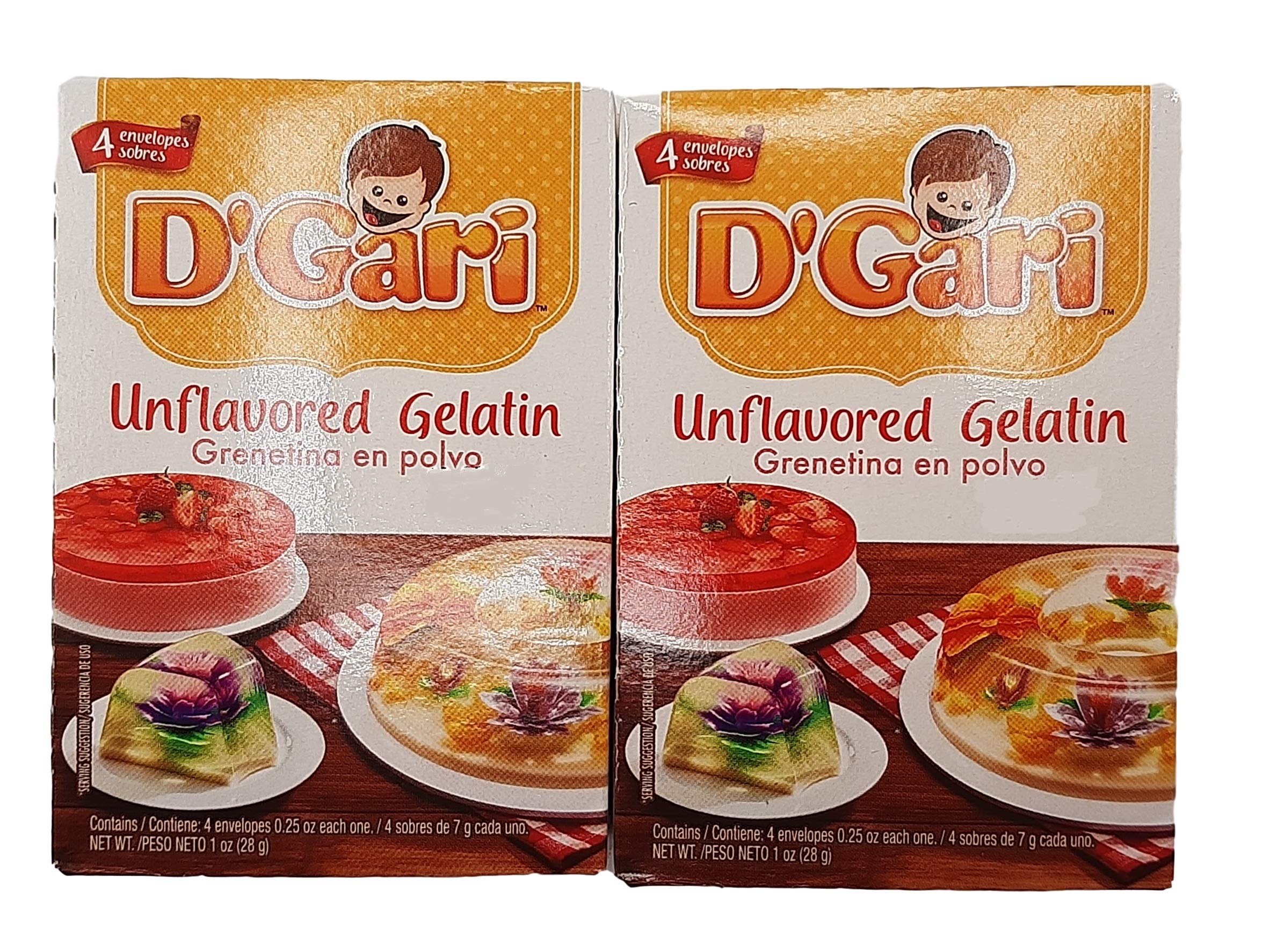 D'Gari Unflavored Gelatin, 1 oz (Pack of 2) D'Gari