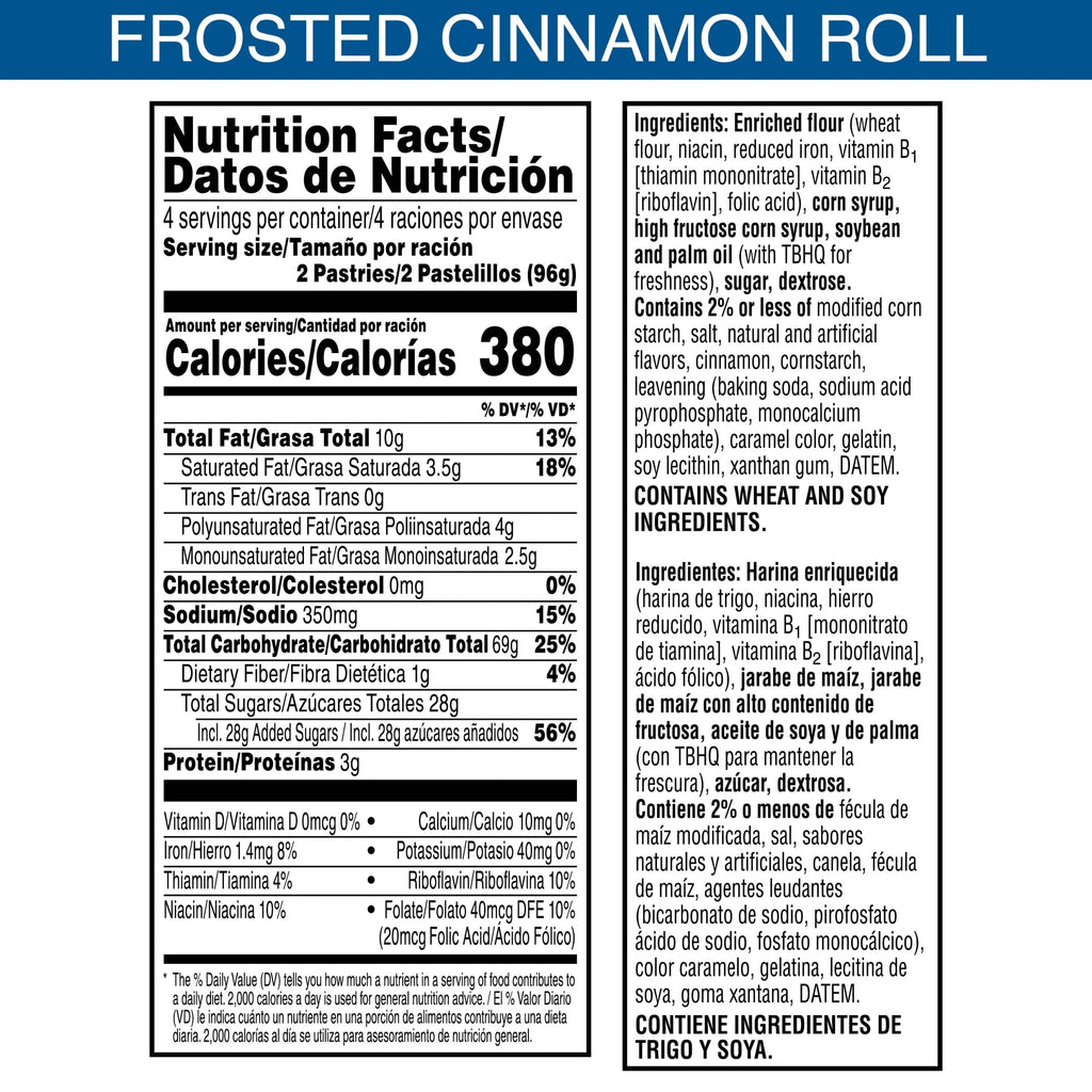 Pop-Tarts Frosted Cinnamon Roll Toaster Pastries, 13.5 oz (8 ct) Pop-Tarts