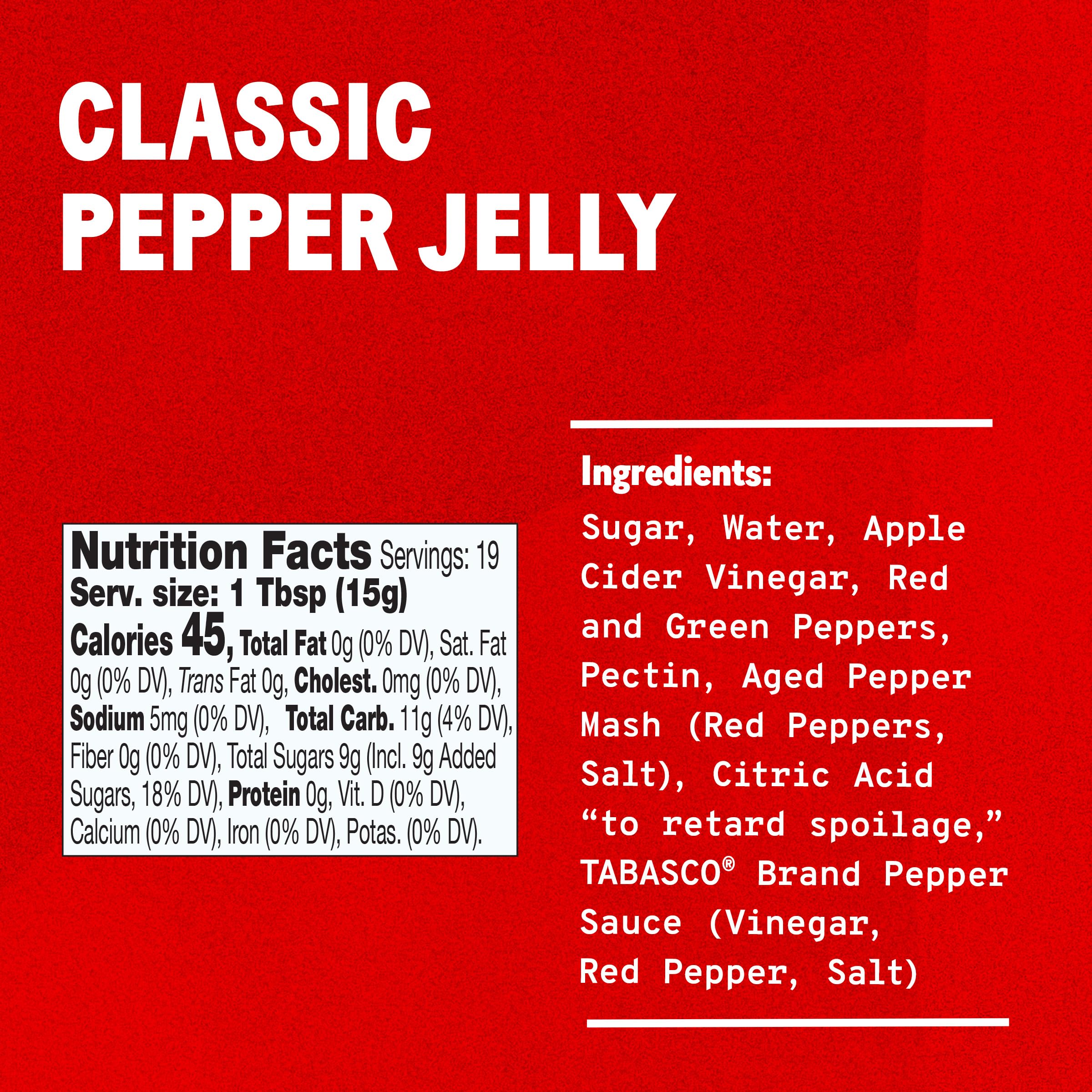 Tabasco Classic Pepper Jelly, 10 oz Tabasco