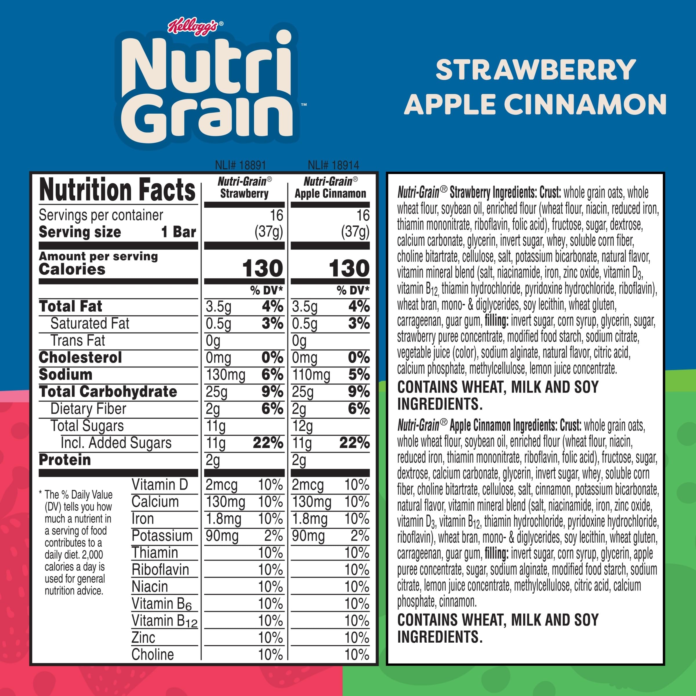 Nutri-Grain Breakfast Bars Variety Pack, 41.6 oz Nutri-Grain