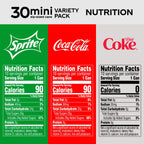 Coca-Cola Mini Can Variety Pack, 7.5 fl oz (Pack of 30) Coca-Cola