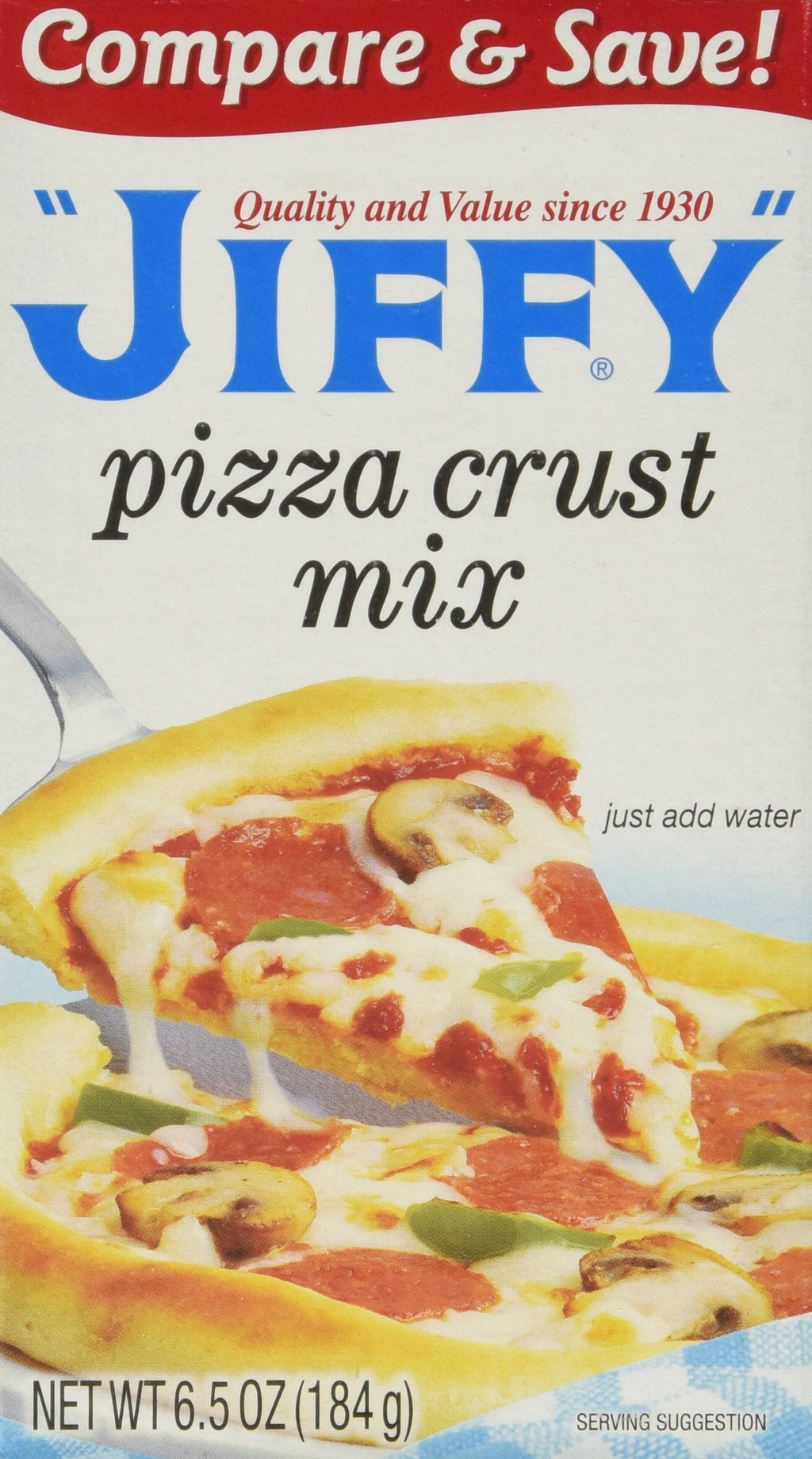 Jiffy Pizza Crust Mix, 6.5 oz (Pack of 6) Jiffy