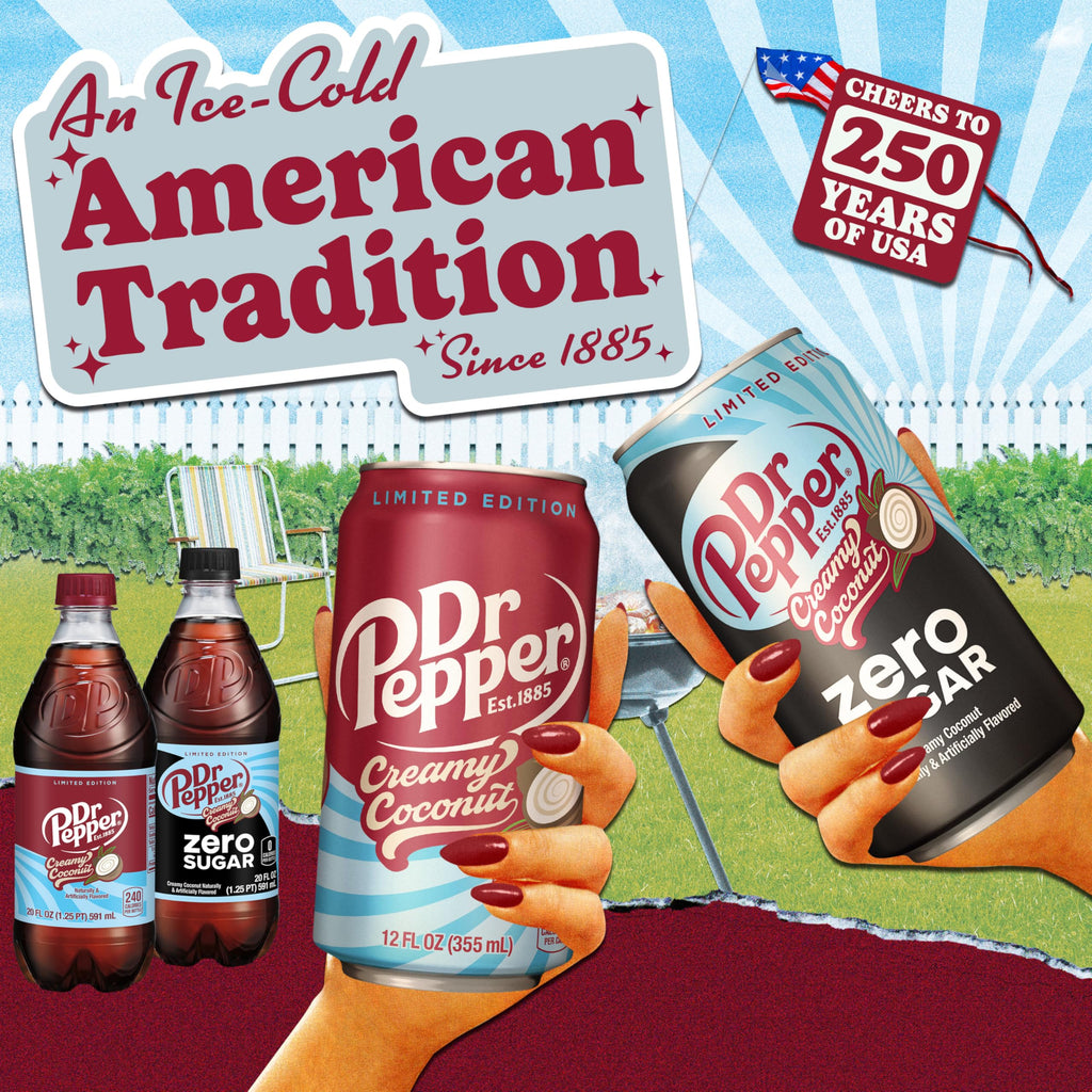 Dr Pepper Zero Sugar Creamy Coconut Soda, 12 fl oz (Pack of 12) Dr Pepper