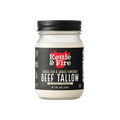 A jar of Kettle & Fire Grass-Fed & Grass-Finished Beef Tallow on a solid white background.